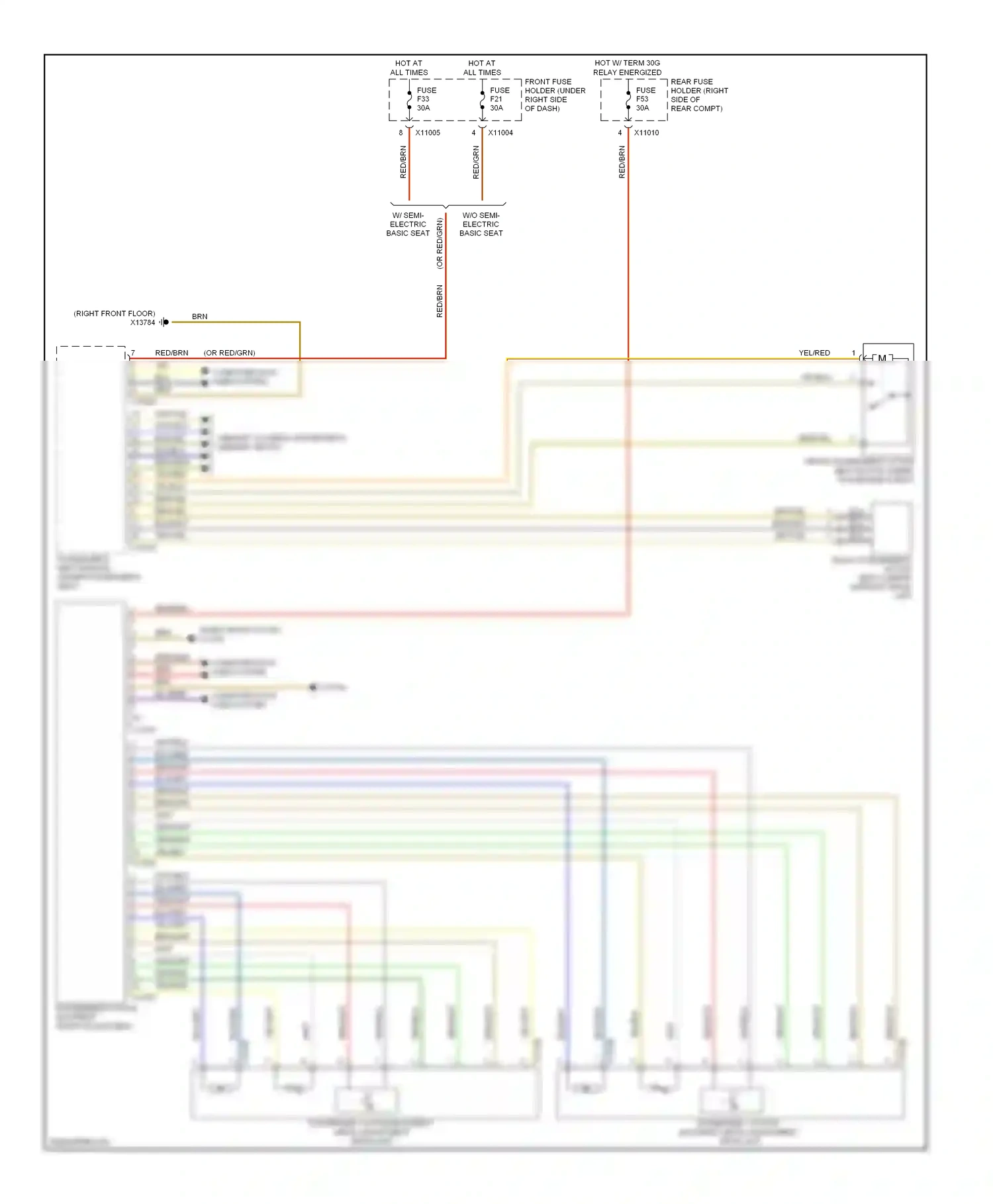 BMW M5 E60/E61 (2004-2010) memory systems (passenger's memory seats) wiring diagram  (1 of 1)