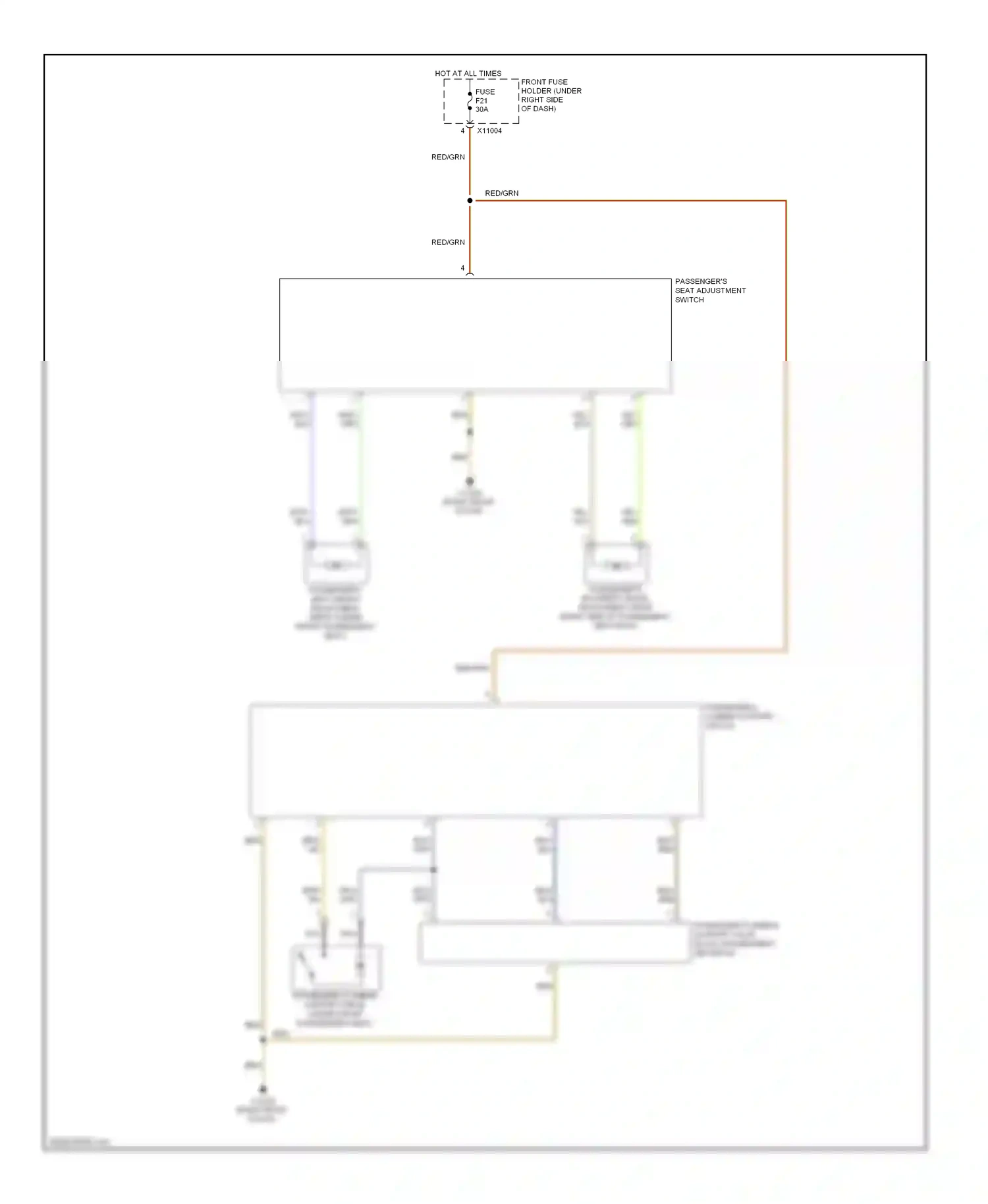Wiring diagram passenger's seat adjustment switch for BMW M5 E60/E61 (2004-2010) (3 of 8)