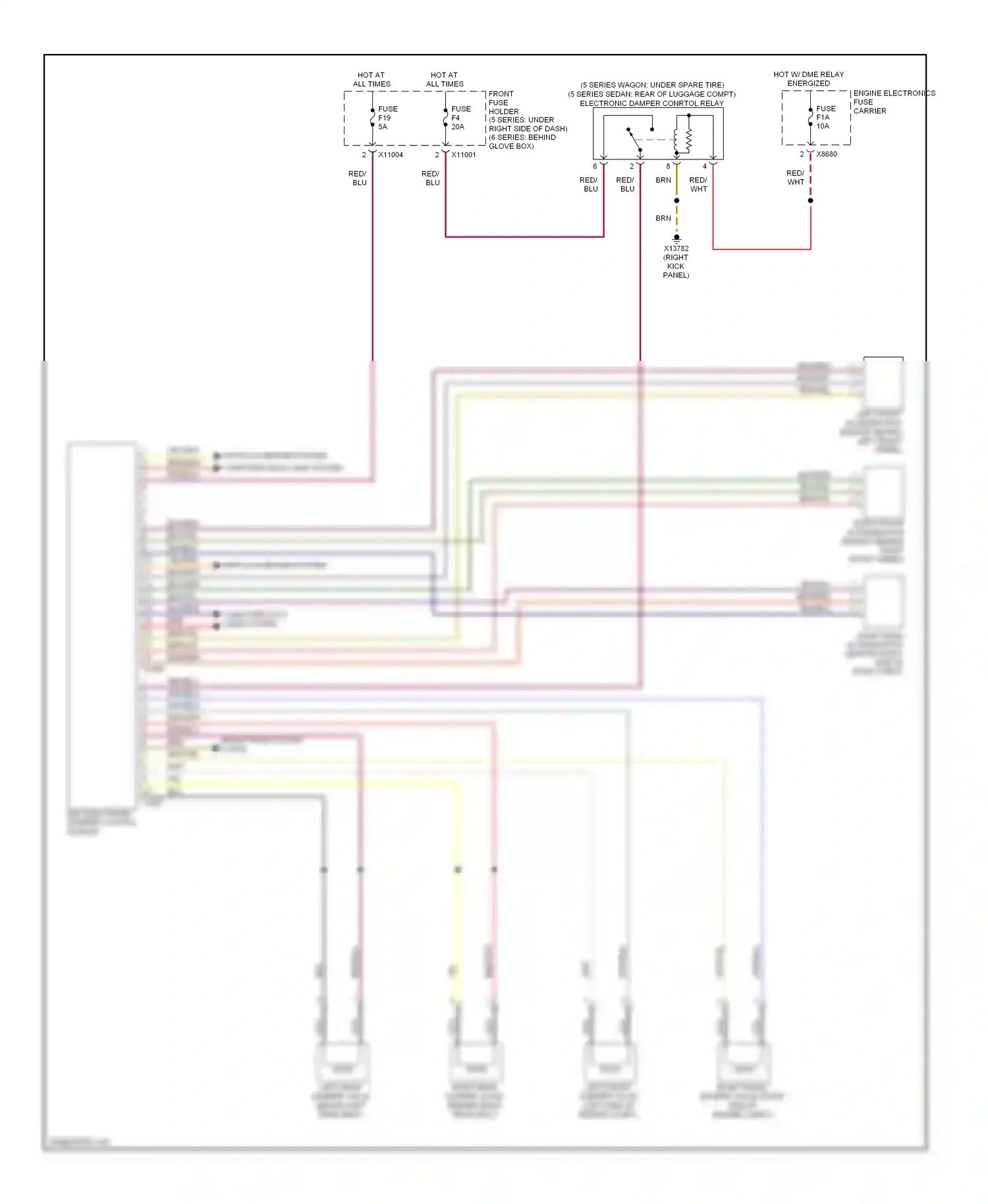 BMW M5 E60/E61 (2004-2010) (right kick panel) wiring diagram  (7 of 21)