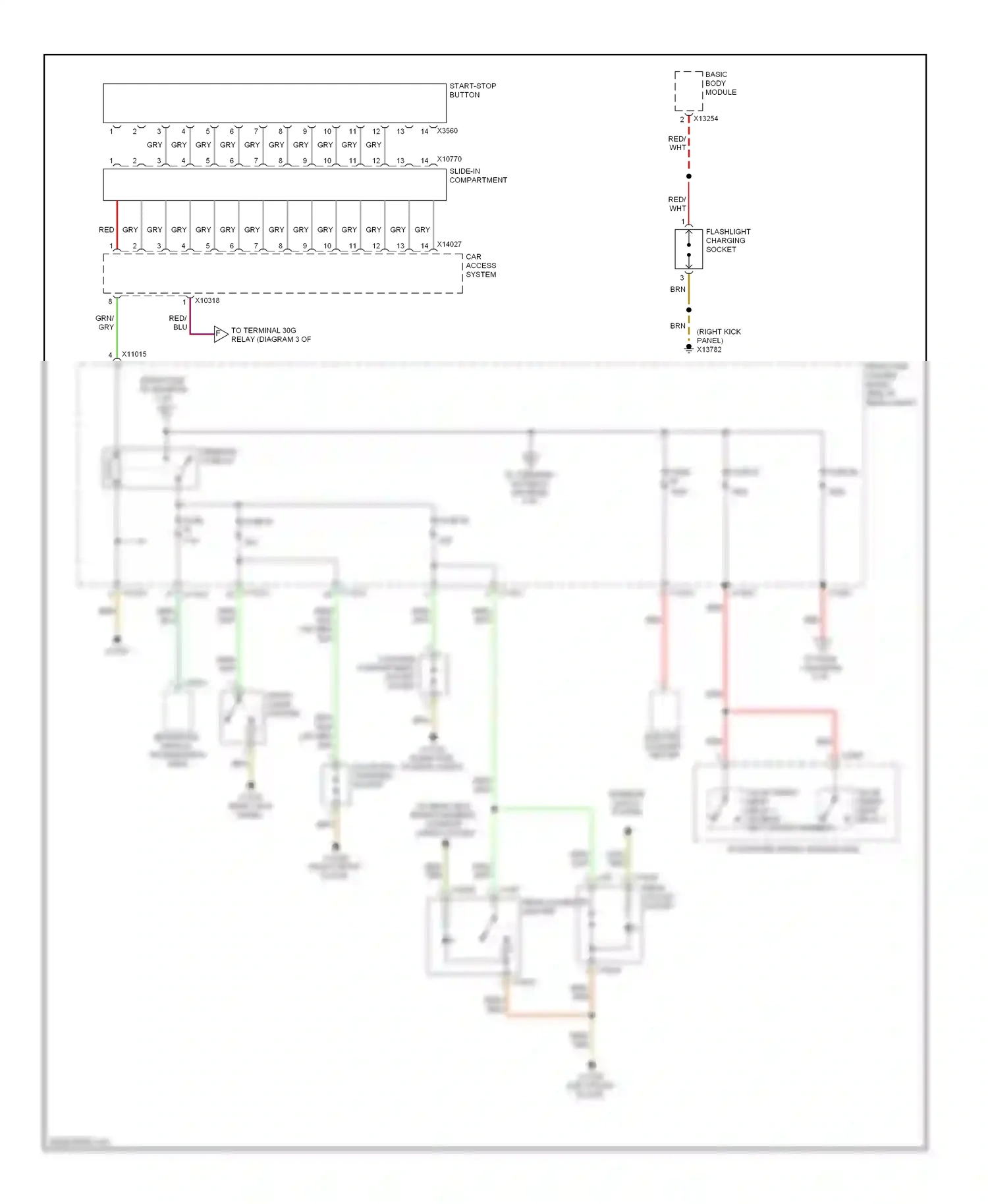BMW M5 E60/E61 (2004-2010) (right kick panel) wiring diagram  (16 of 21)