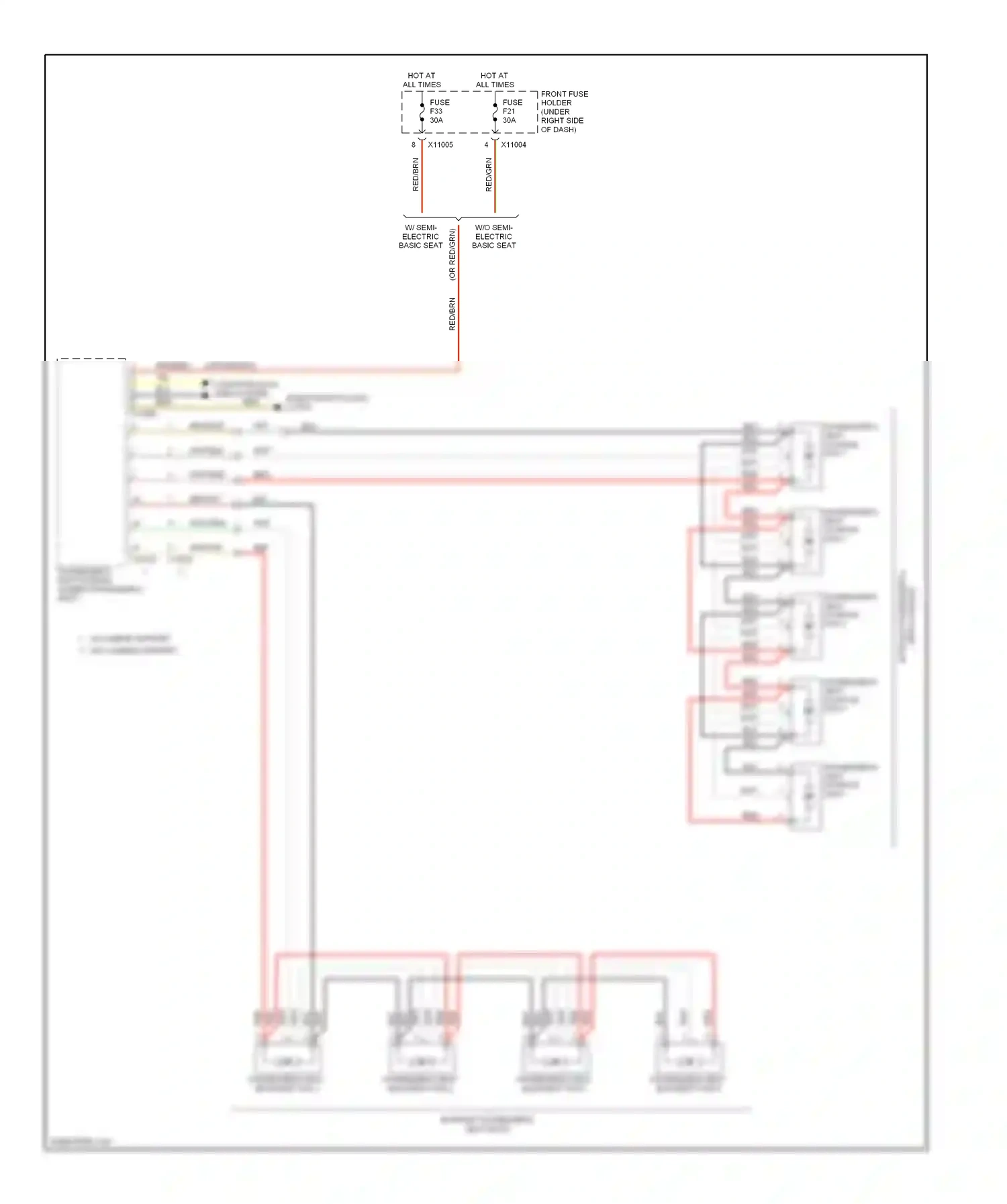 Wiring diagram w/o semi- electric basic seat for BMW M5 E60/E61 (2004-2010) (11 of 11)