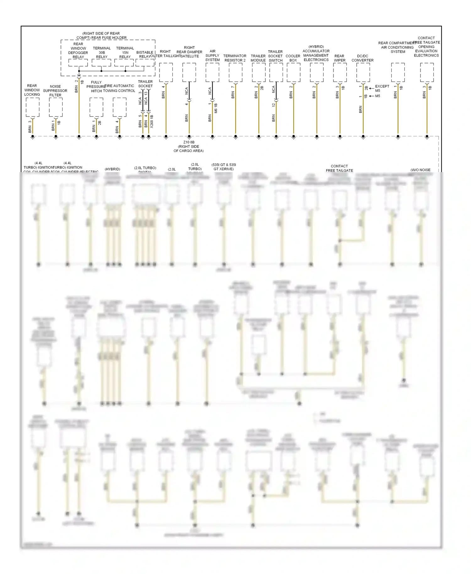 Wiring diagram bistable relay for BMW M5 F10 facelift (2013-2016) (1 of 2)