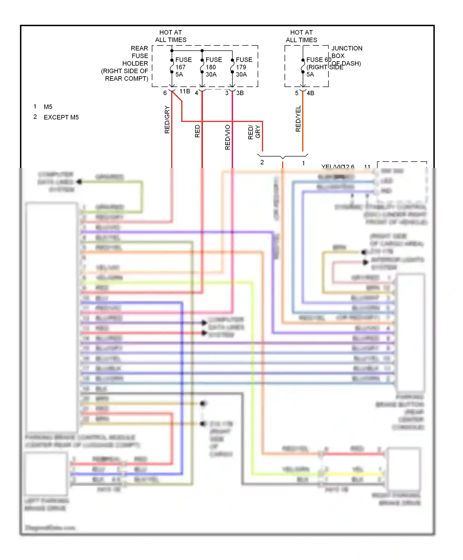 Wiring diagram blu/yel for BMW M5 F10 facelift (2013-2016) (26 of 31)