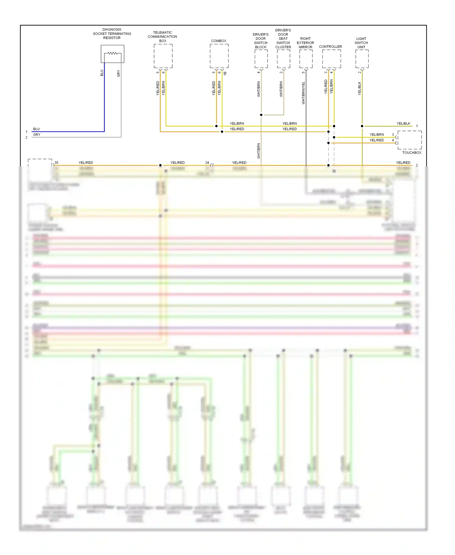 BMW M5 F10 facelift (2013-2016) controller wiring diagram  (1 of 3)