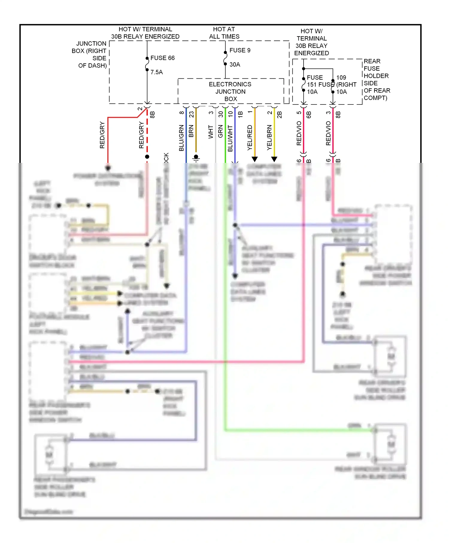 Wiring diagram driver's door for BMW M5 F10 facelift (2013-2016) (1 of 1)