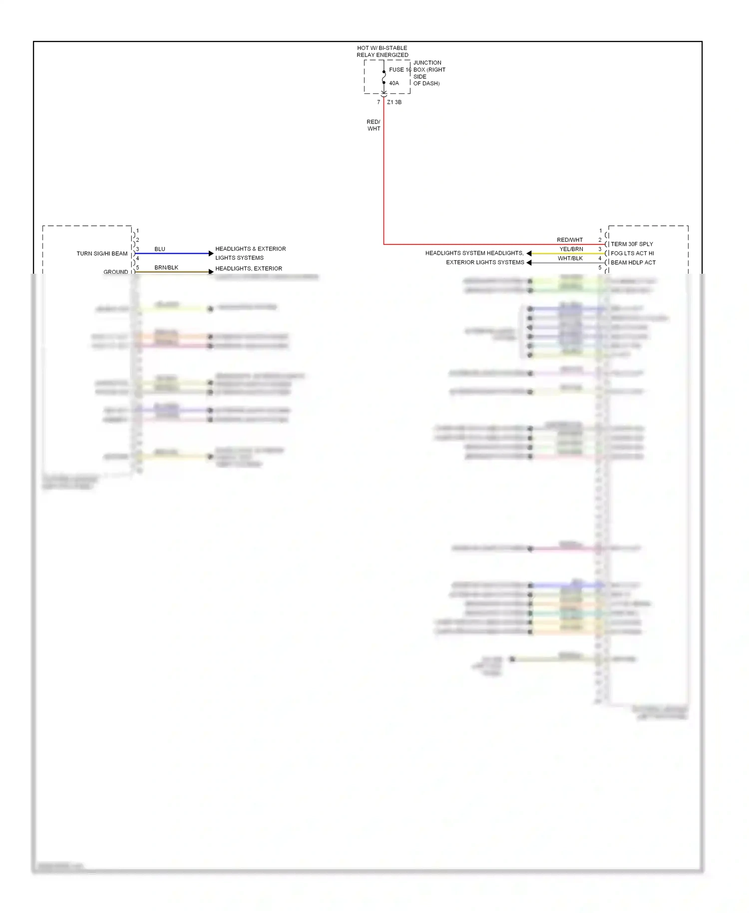 Wiring diagram exterior lights system interior lights system for BMW M5 F10 facelift (2013-2016) (1 of 2)