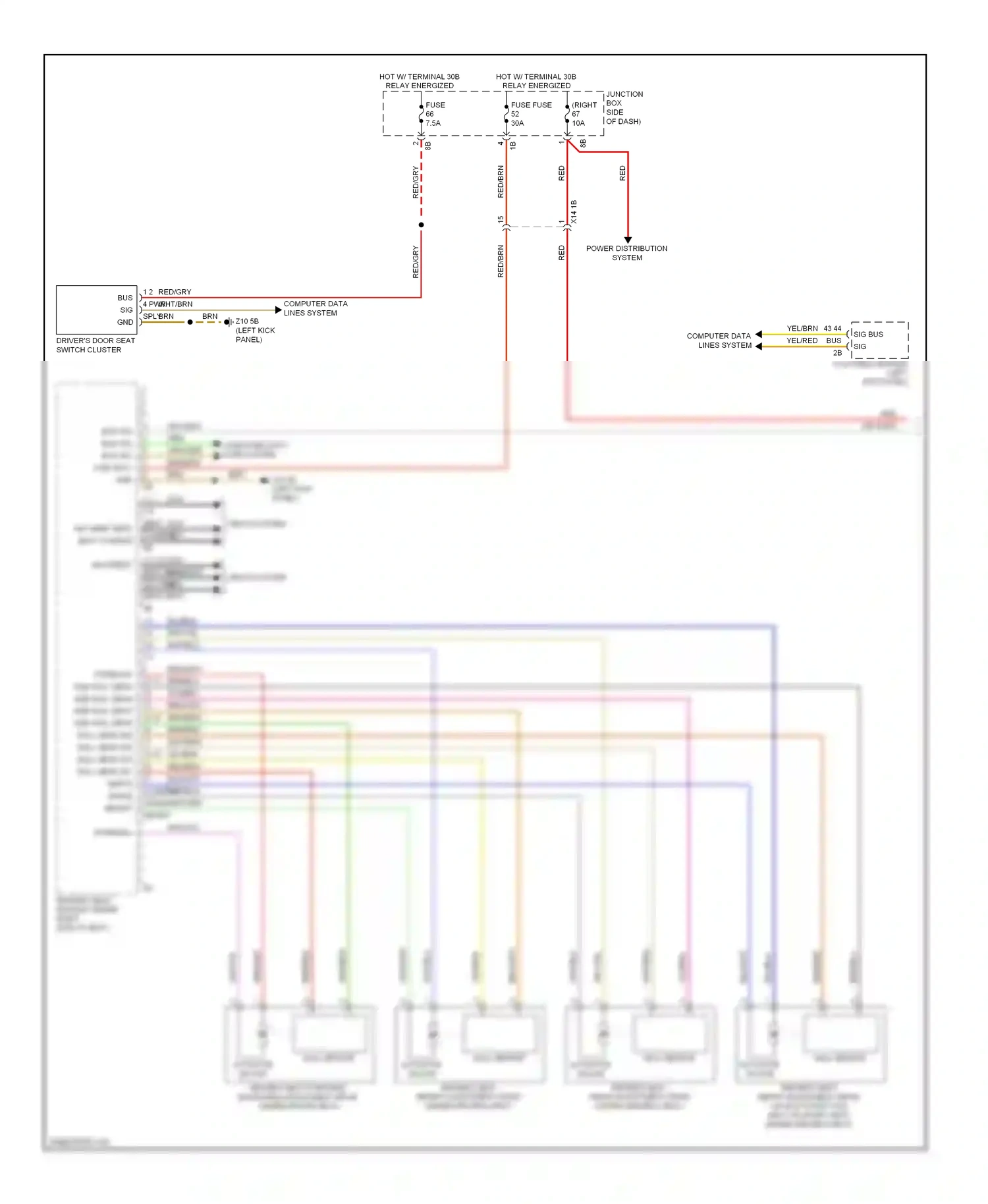 BMW M5 F10 facelift (2013-2016) for/back wiring diagram  (1 of 2)