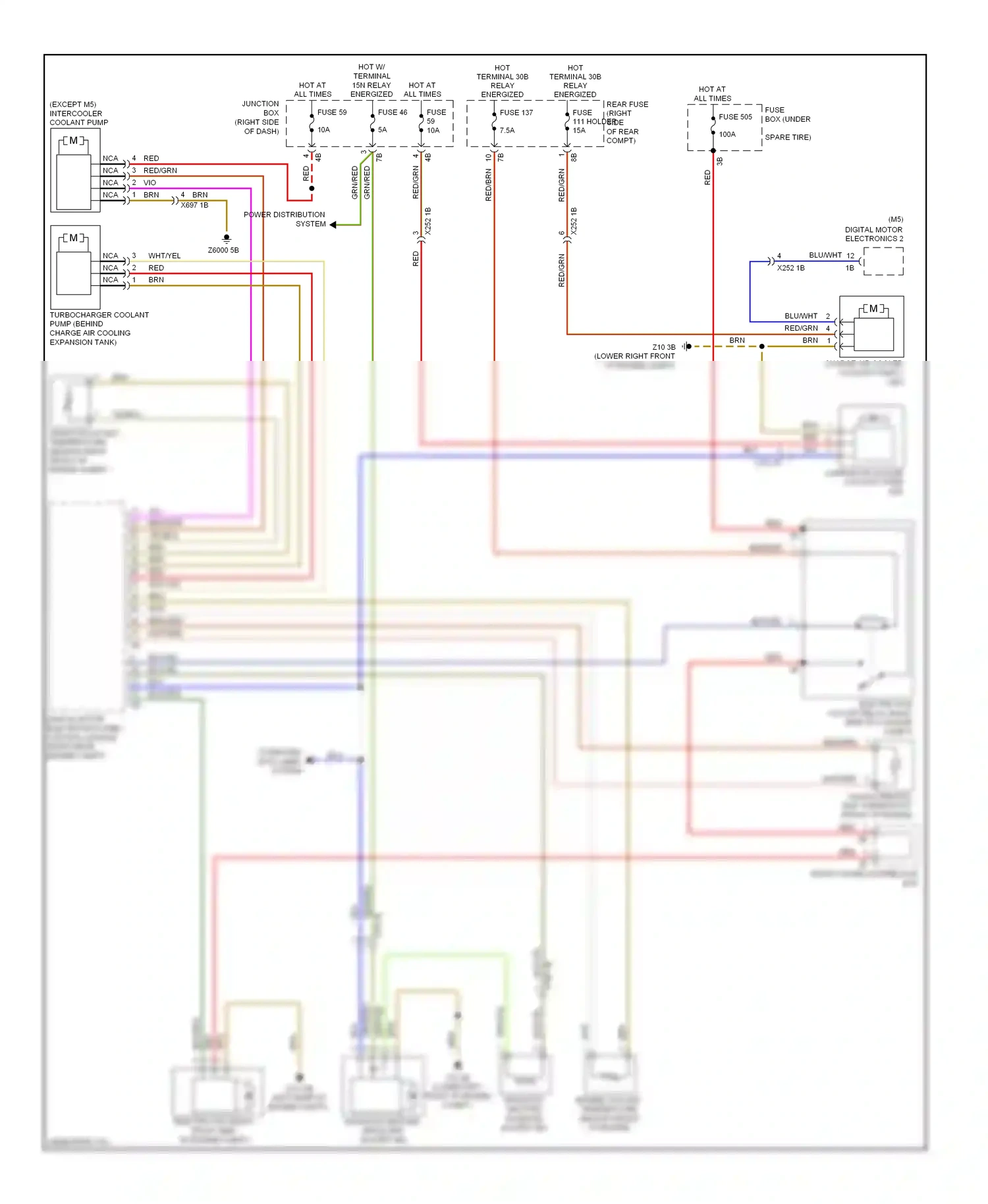Wiring diagram fuse 137 for BMW M5 F10 facelift (2013-2016) (1 of 2)