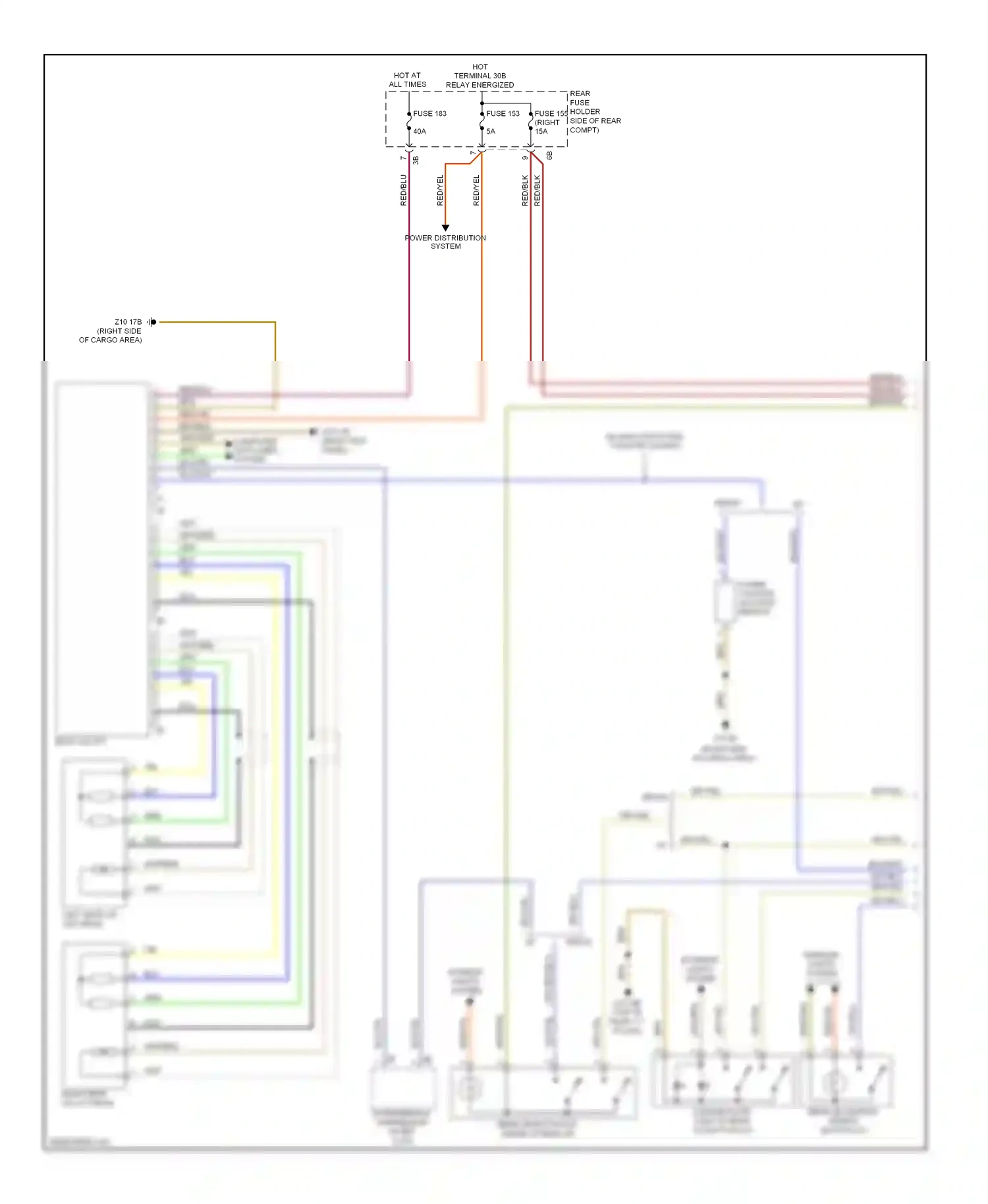 Wiring diagram fuse 153 for BMW M5 F10 facelift (2013-2016) (3 of 3)