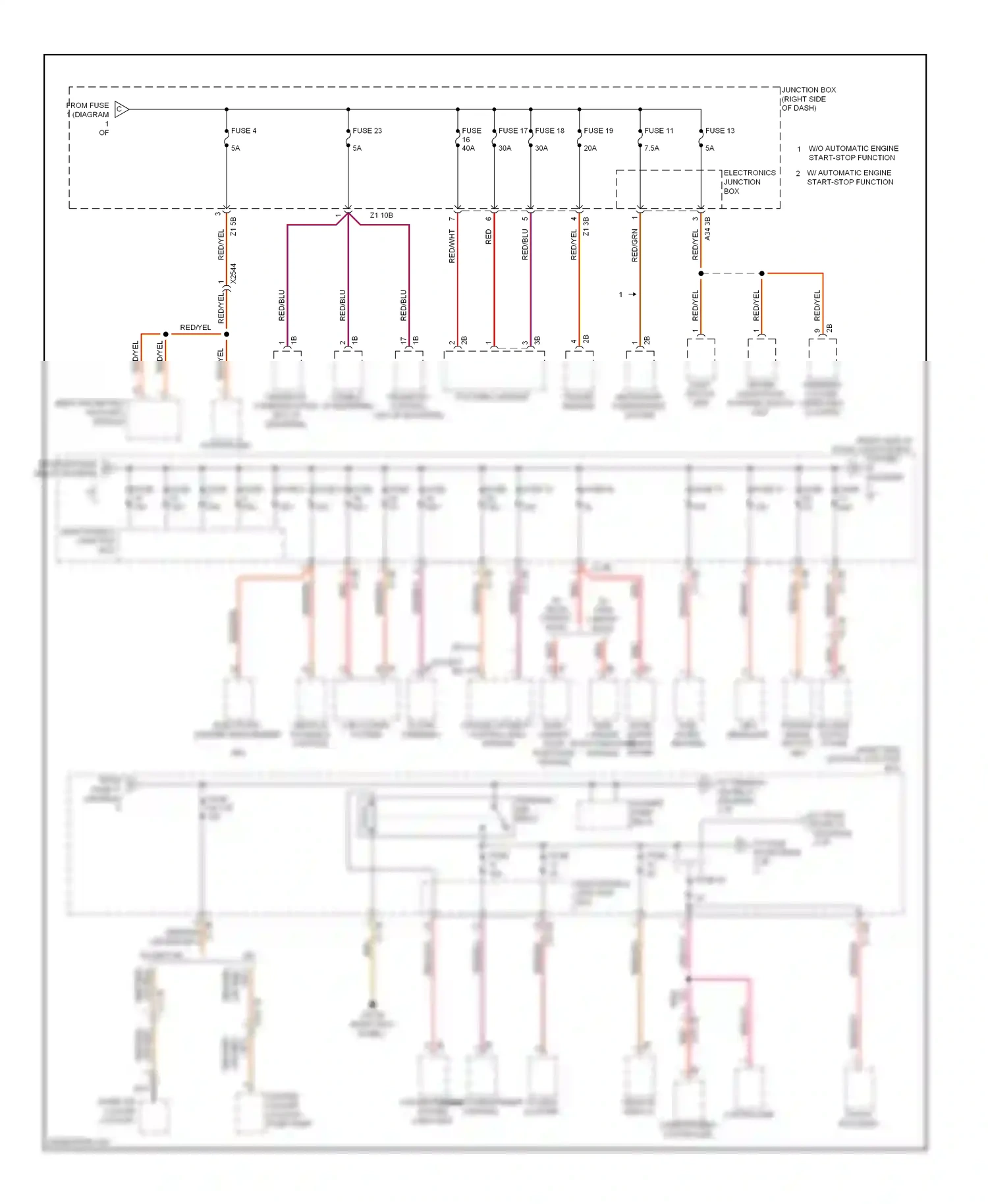 Wiring diagram fuse 75 for BMW M5 F10 facelift (2013-2016) (1 of 1)