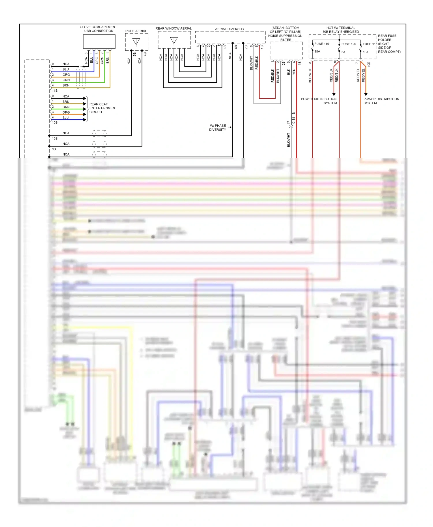 Wiring diagram glove compartment usb connection for BMW M5 F10 facelift (2013-2016) (4 of 6)