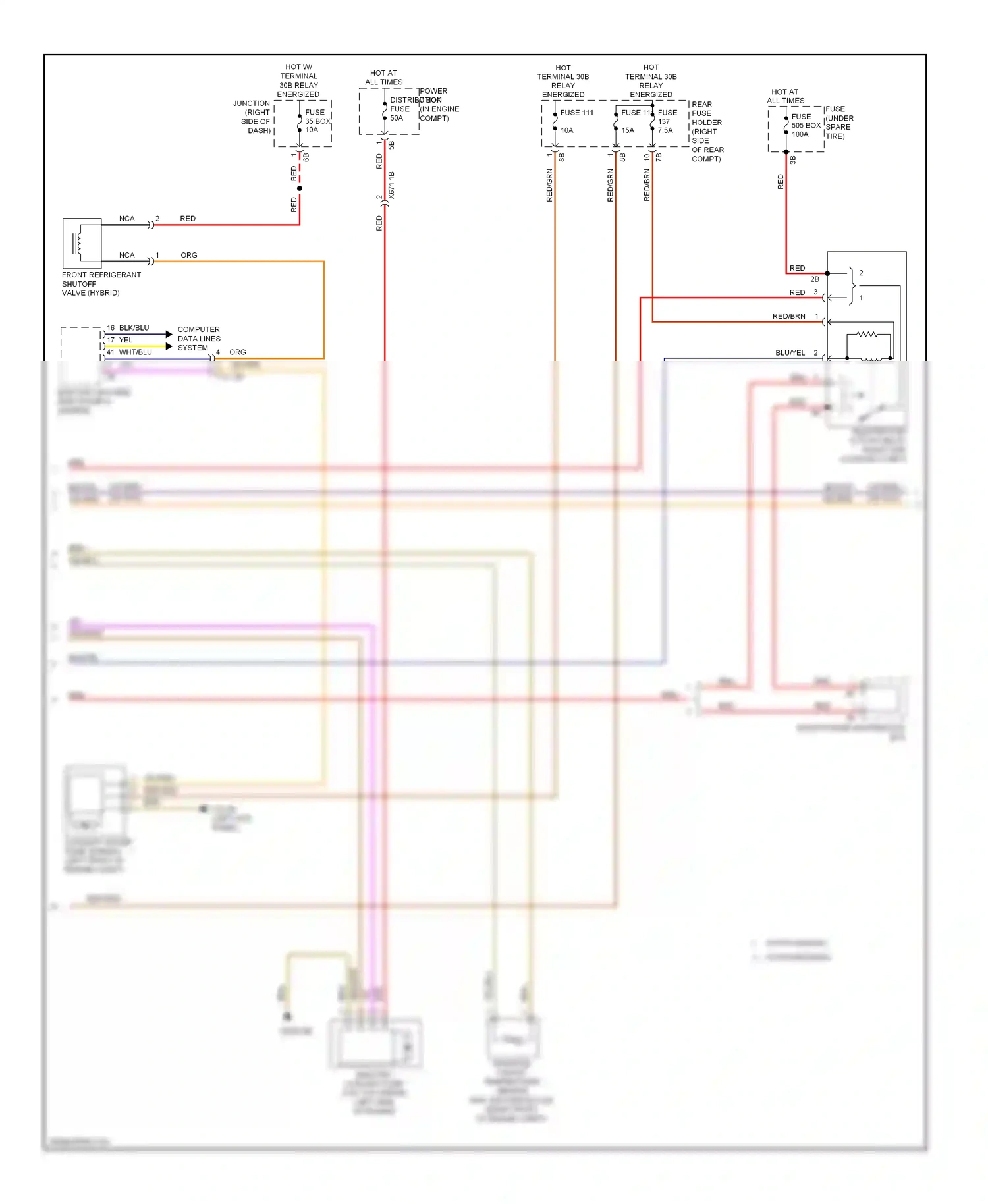 BMW M5 F10 facelift (2013-2016) (left kick panel) wiring diagram  (7 of 52)