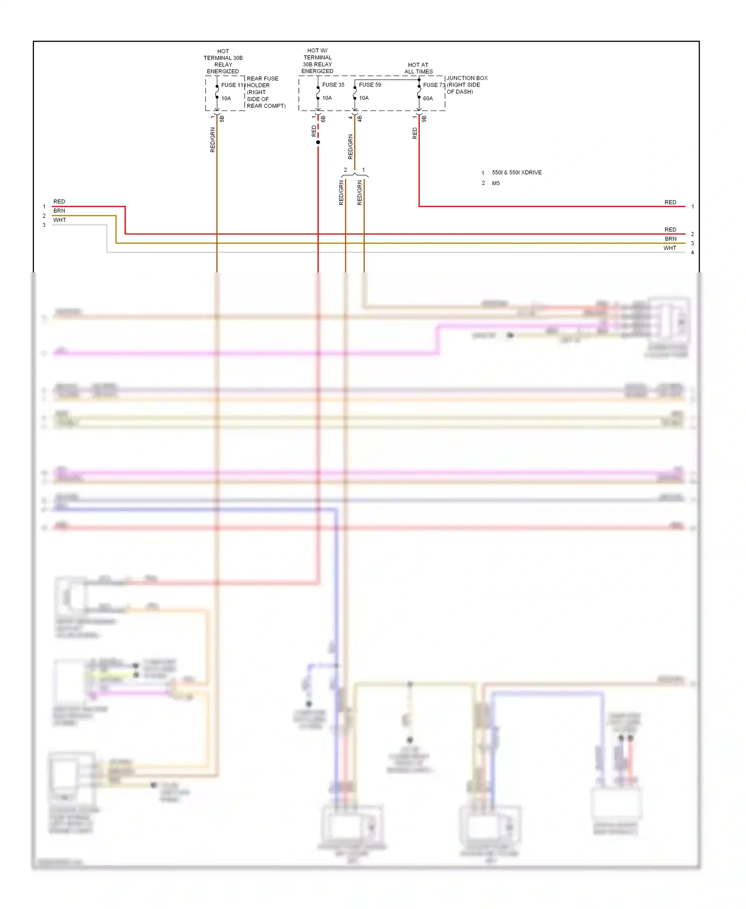 BMW M5 F10 facelift (2013-2016) (left kick panel) wiring diagram  (6 of 52)
