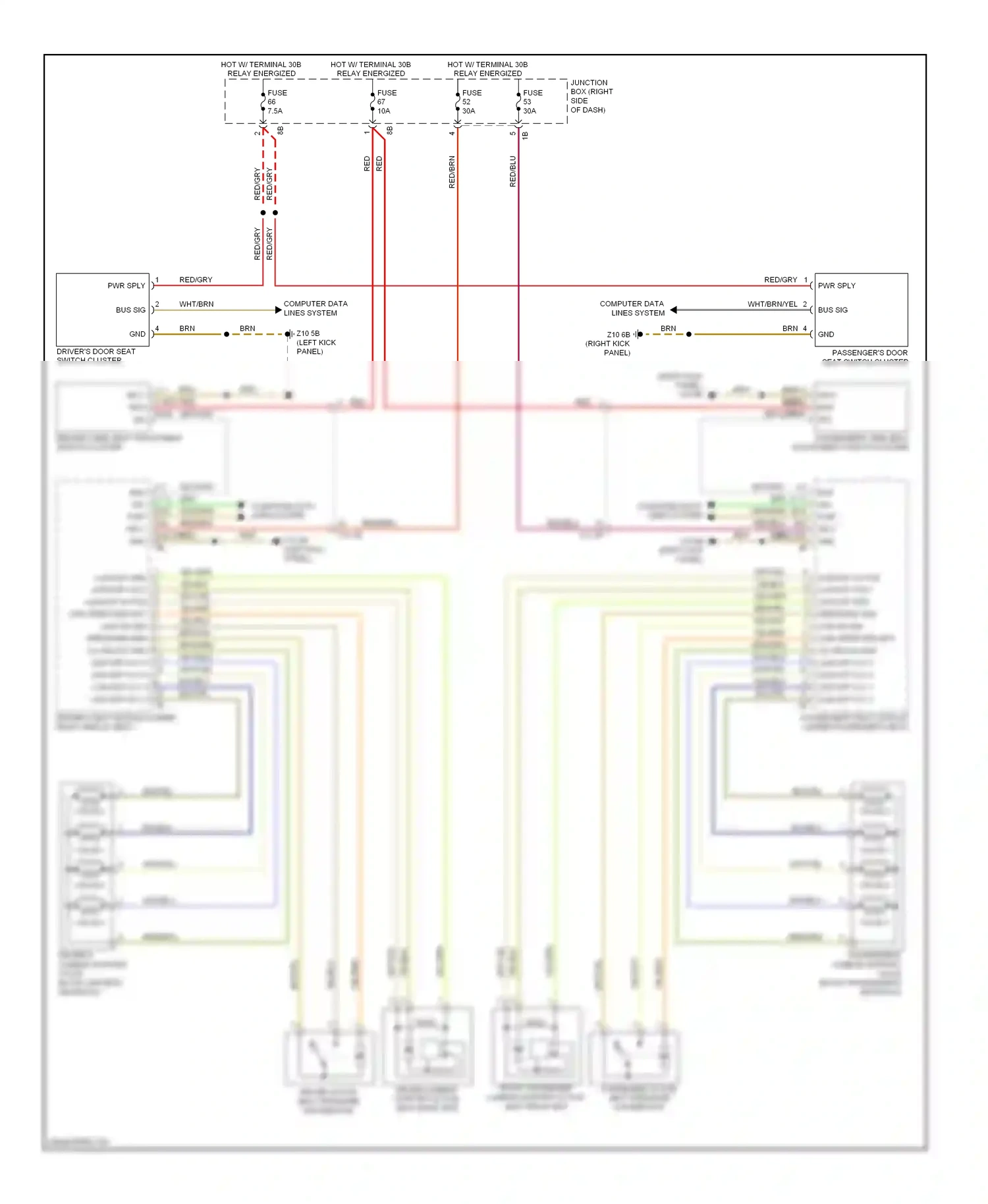 BMW M5 F10 facelift (2013-2016) (left kick panel) wiring diagram  (43 of 52)