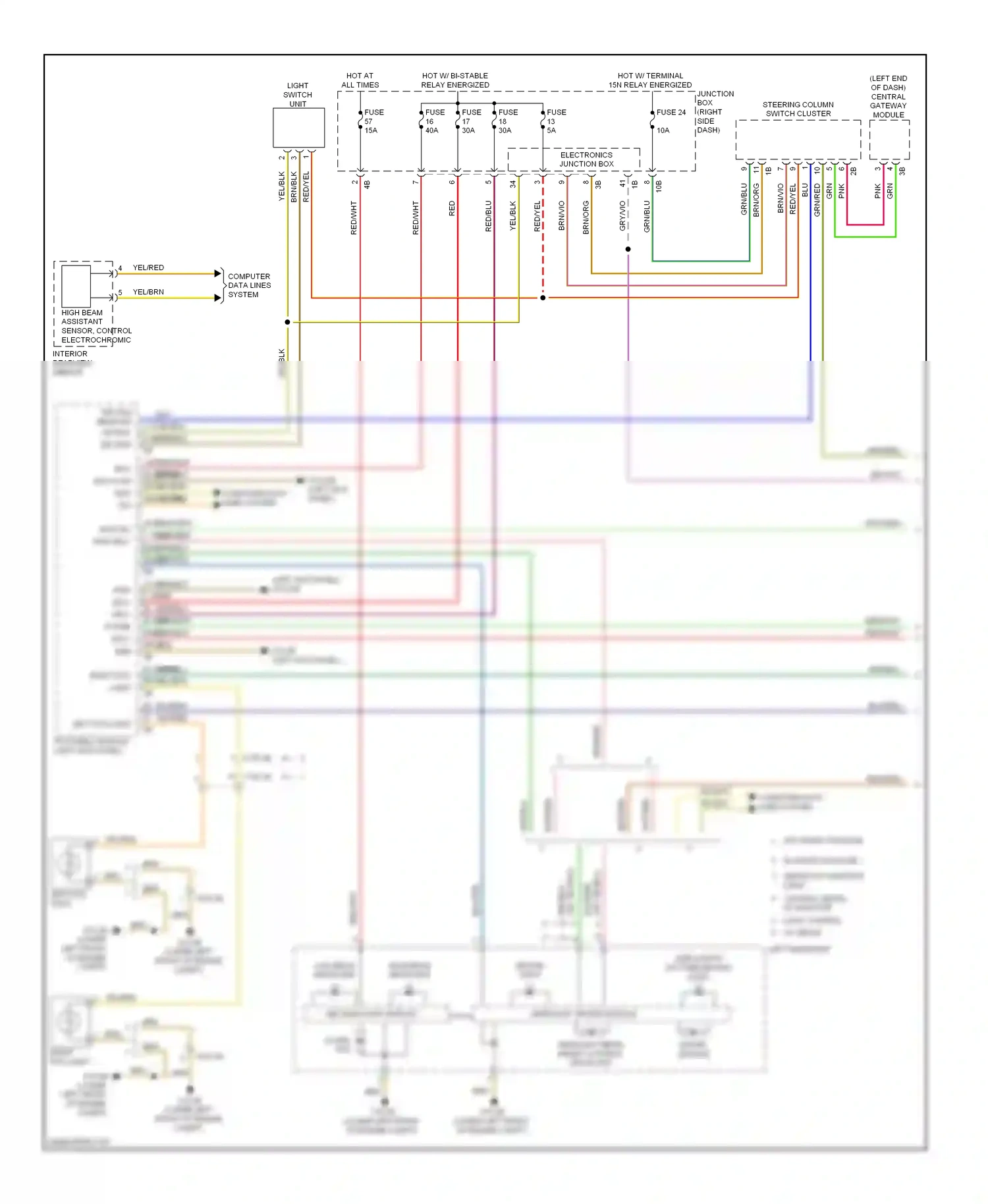 BMW M5 F10 facelift (2013-2016) (left kick panel) wiring diagram  (26 of 52)