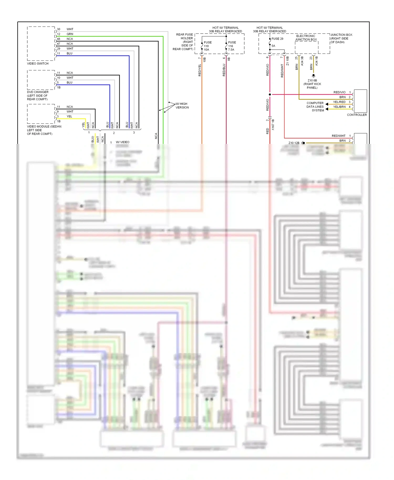 BMW M5 F10 facelift (2013-2016) (left kick panel) wiring diagram  (48 of 52)