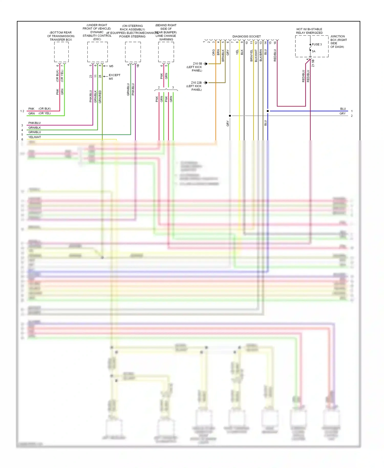 BMW M5 F10 facelift (2013-2016) (left kick panel) wiring diagram  (14 of 52)