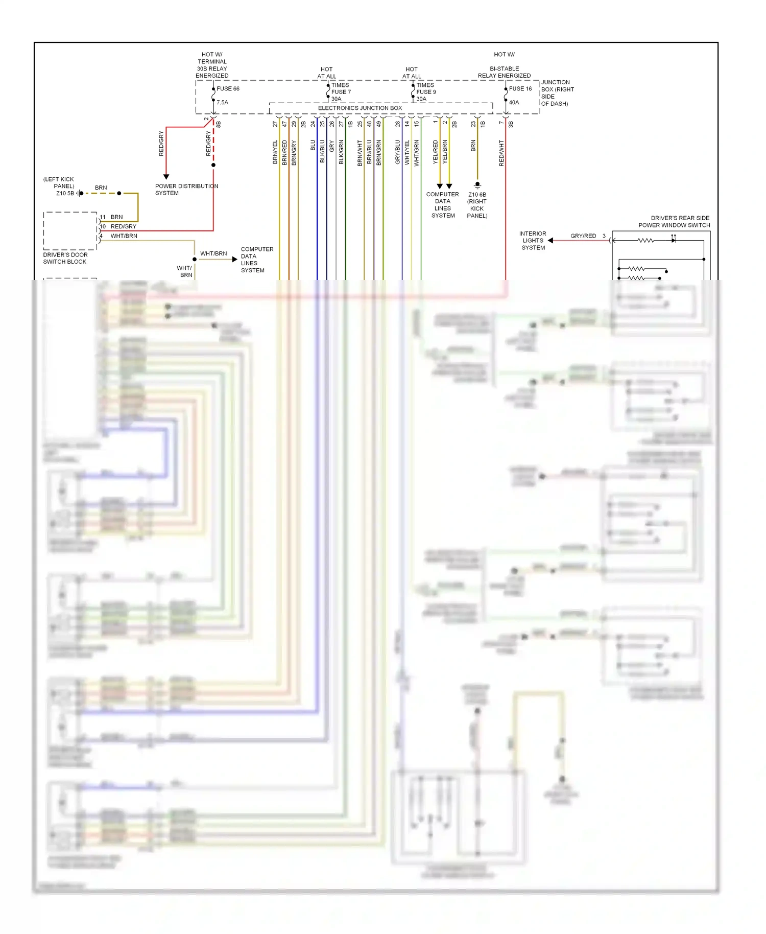 BMW M5 F10 facelift (2013-2016) (left kick panel) wiring diagram  (47 of 52)