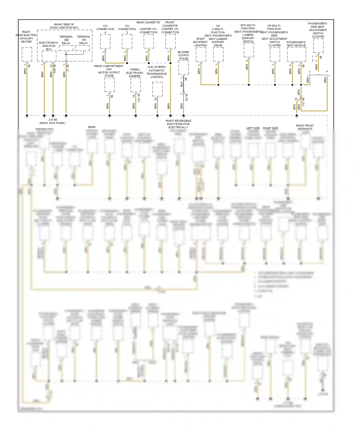 Wiring diagram passenger's side seat adjustment switch cluster for BMW M5 F10 facelift (2013-2016) (3 of 5)