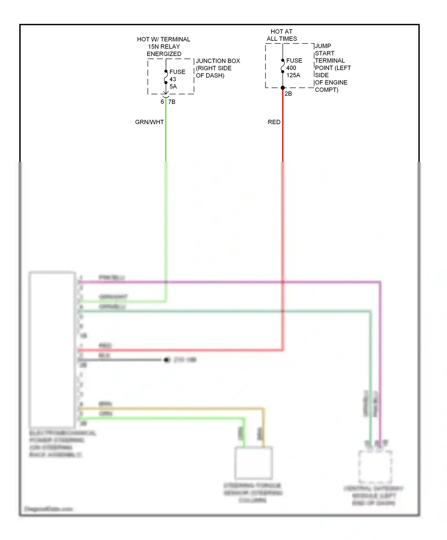 BMW M5 F10 facelift (2013-2016) steering-torque sensor (steering column) wiring diagram  (1 of 1)