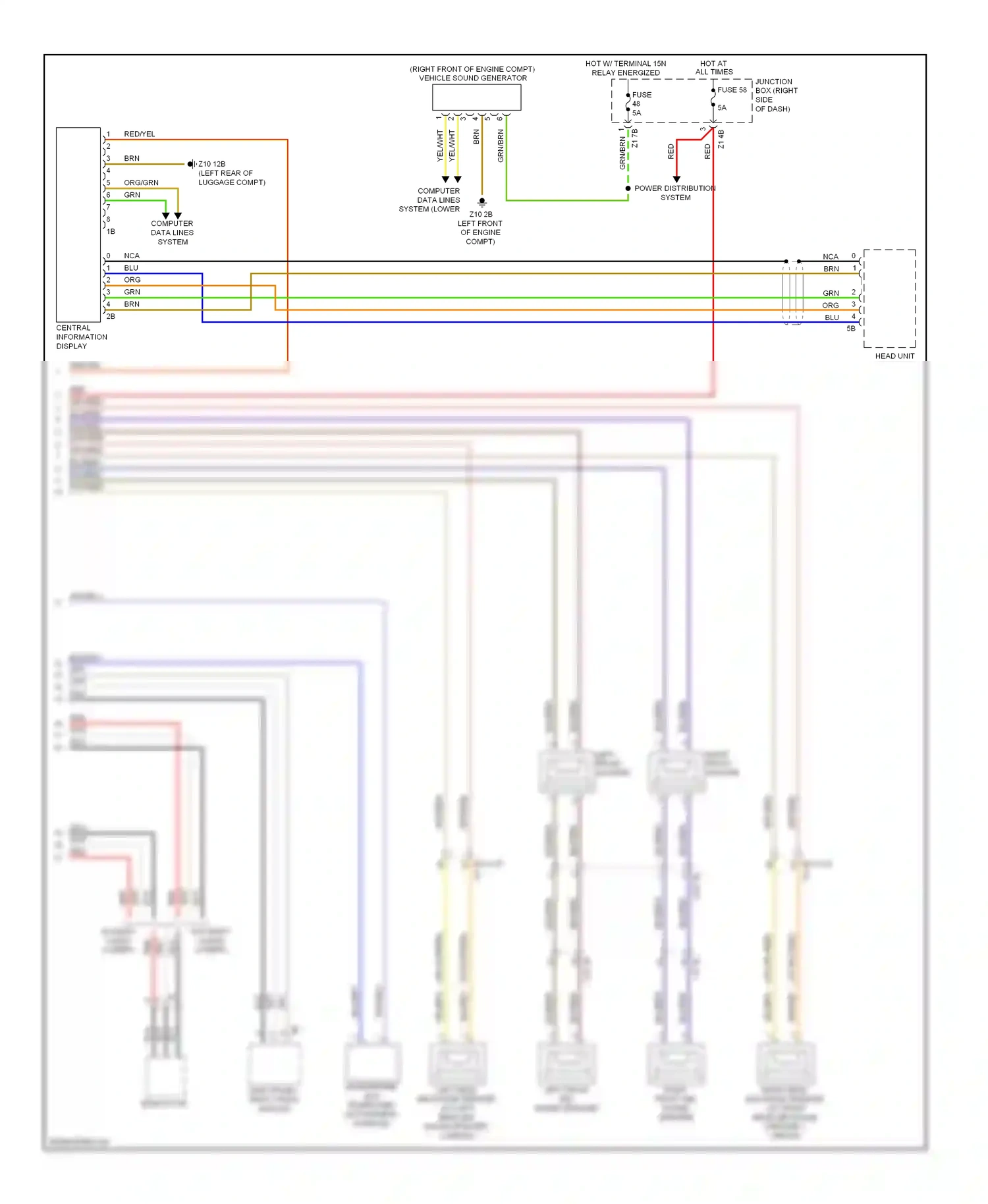 Wiring diagram w/o night vision camera for BMW M5 F10 facelift (2013-2016) (3 of 8)