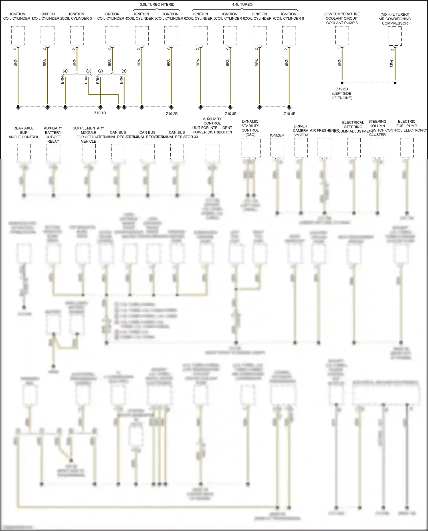 Wiring diagram automatic transmission for BMW M5 F90 facelift (2020-2024) (1 of 3)