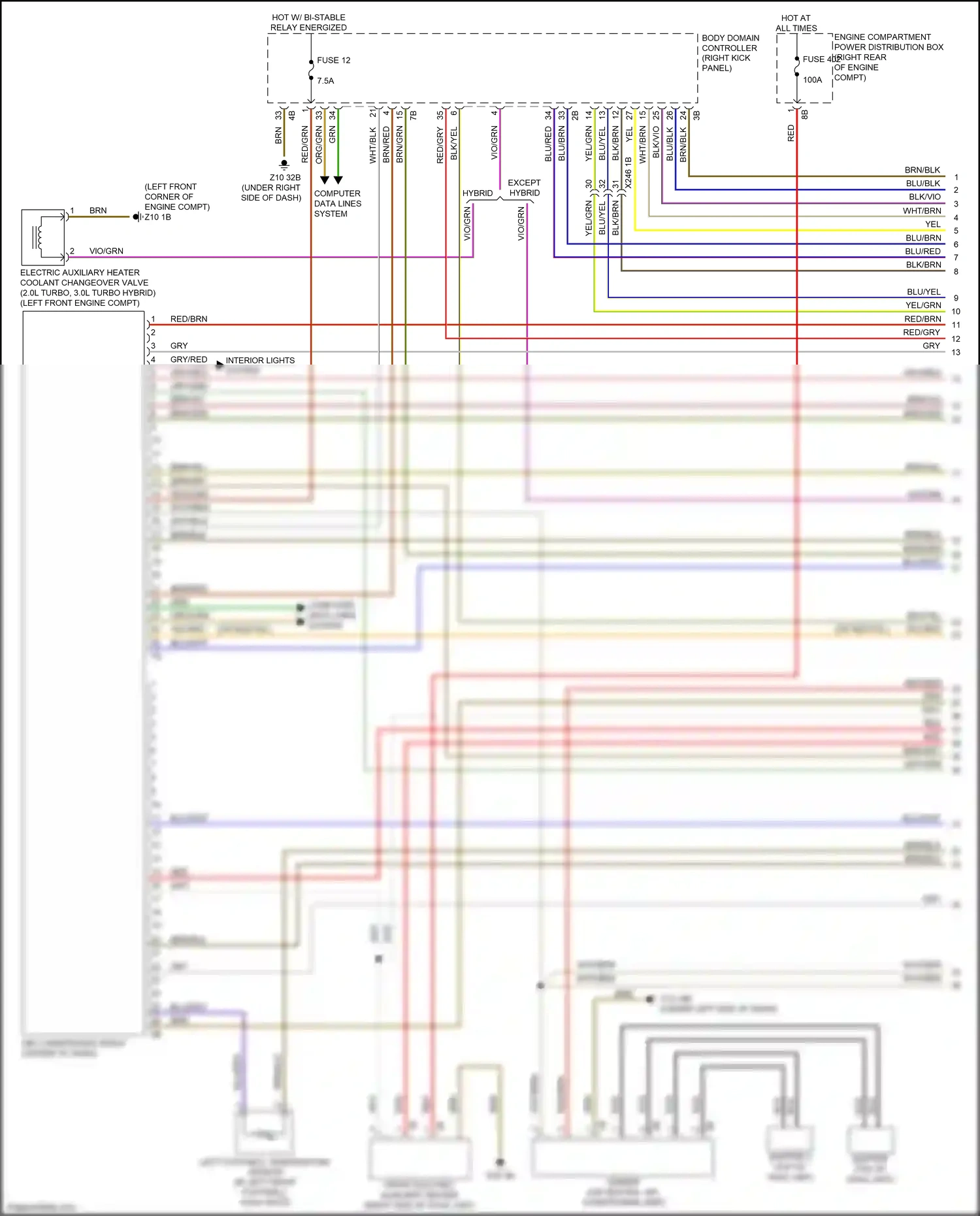 Wiring diagram body domain controller for BMW M5 F90 facelift (2020-2024) (1 of 52)
