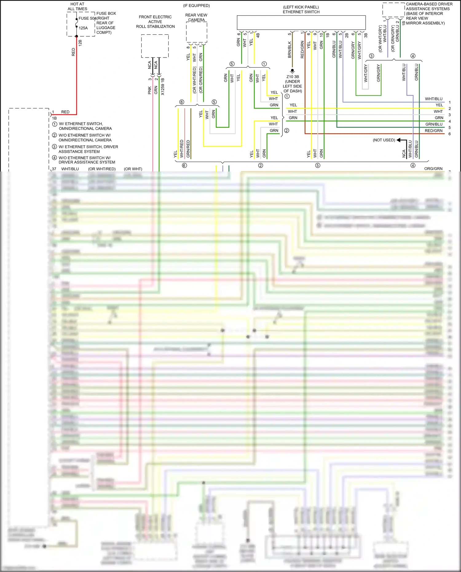 Wiring diagram camera-based driver assistance systems for BMW M5 F90 facelift (2020-2024) (2 of 4)