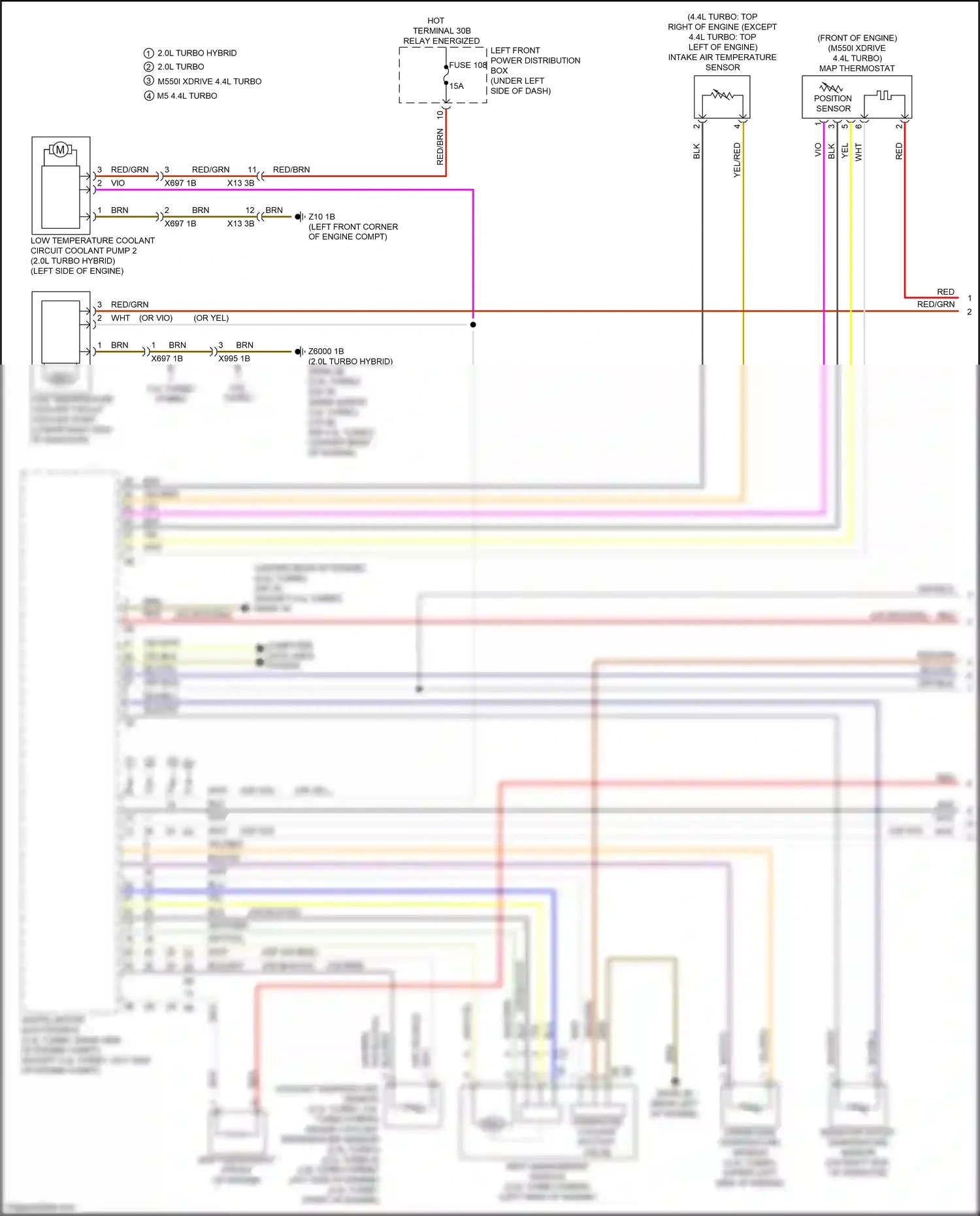 Wiring diagram crankcase temperature sensor for BMW M5 F90 facelift (2020-2024) (3 of 3)
