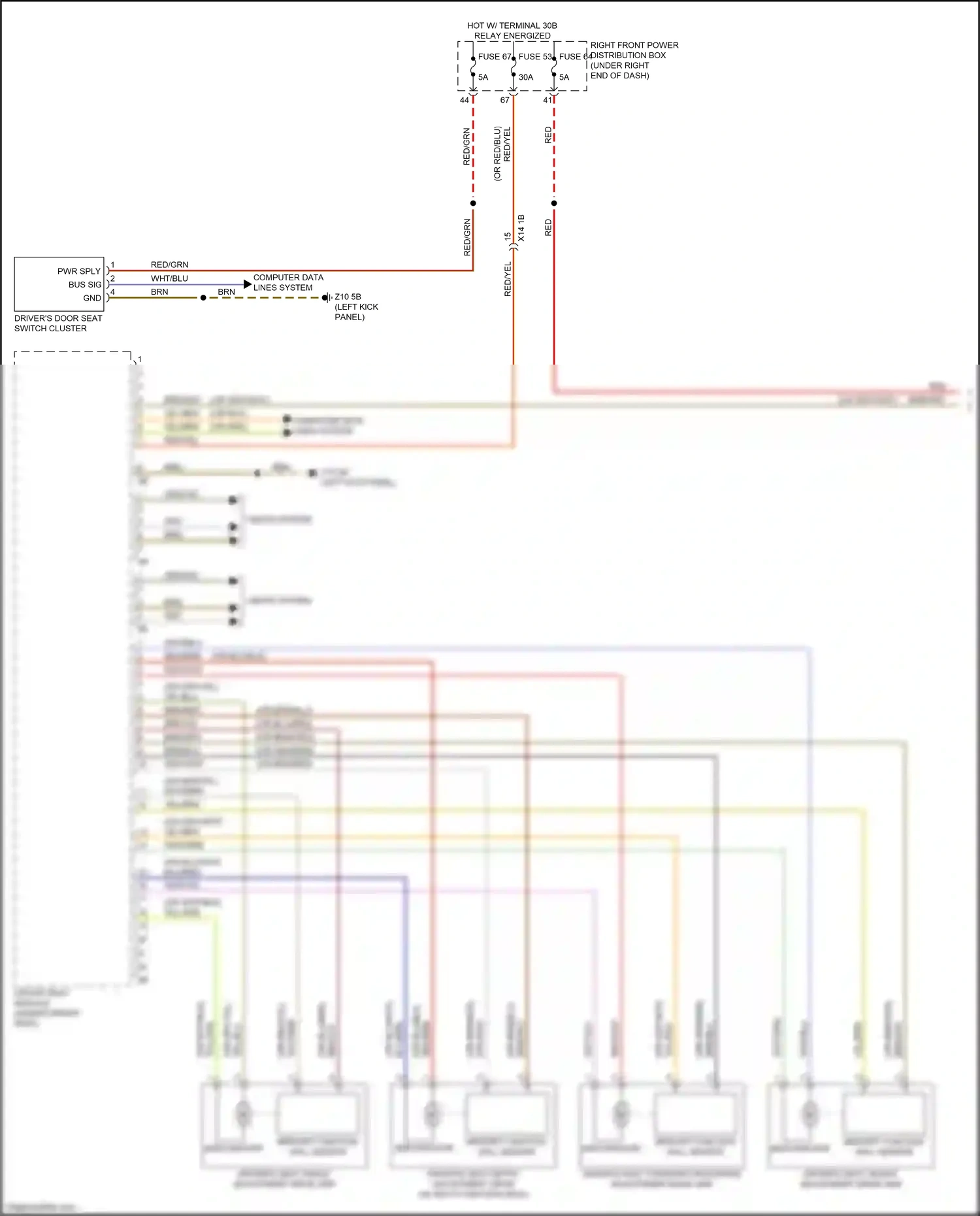 Wiring diagram driver seat module for BMW M5 F90 facelift (2020-2024) (1 of 4)