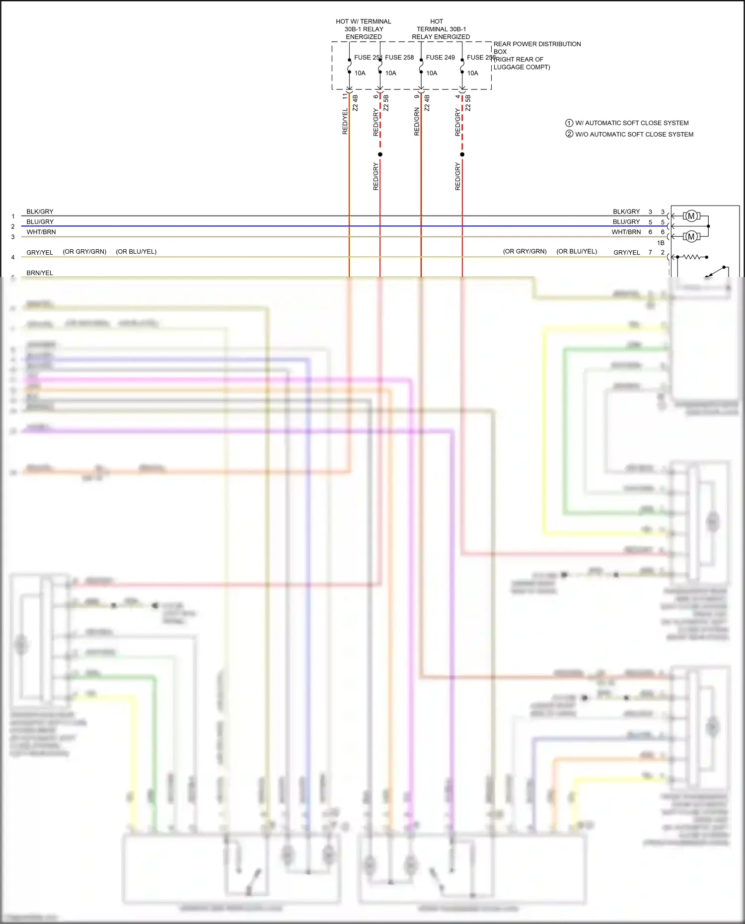 Wiring diagram driver's side rear automatic soft-close system drive for BMW M5 F90 facelift (2020-2024) (1 of 2)