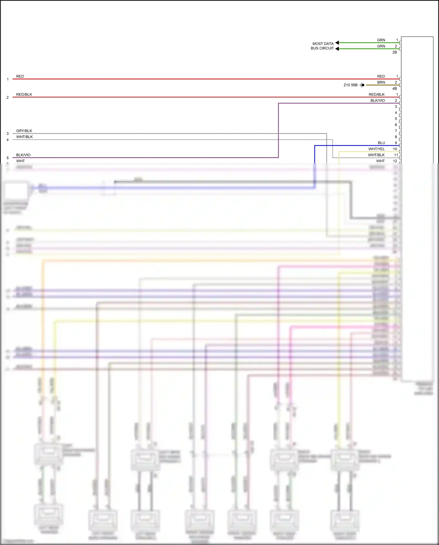 Wiring diagram front center mid-range speaker for BMW M5 F90 facelift (2020-2024) (6 of 6)