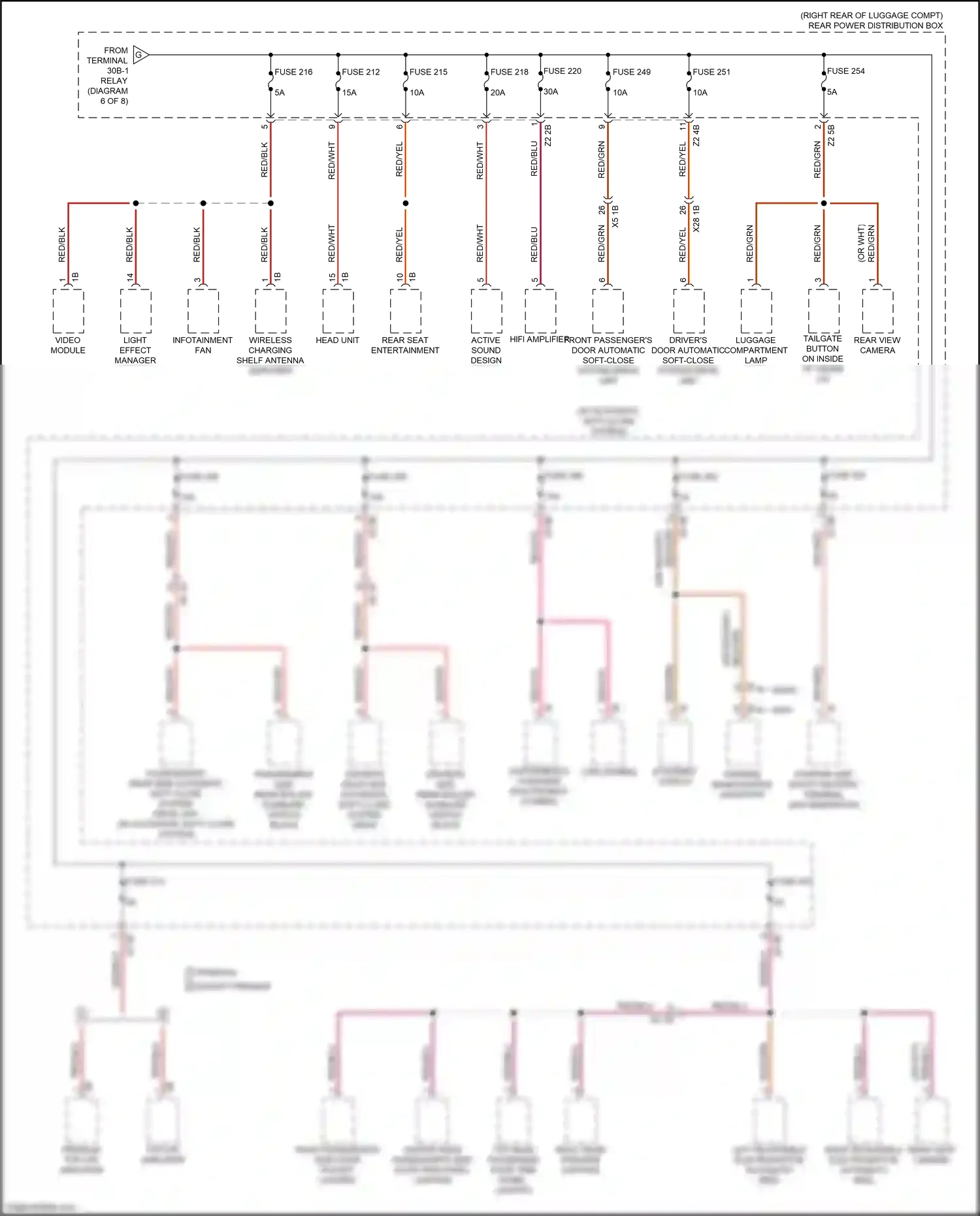 Wiring diagram front passenger's door automatic soft-close system drive unit for BMW M5 F90 facelift (2020-2024) (2 of 3)