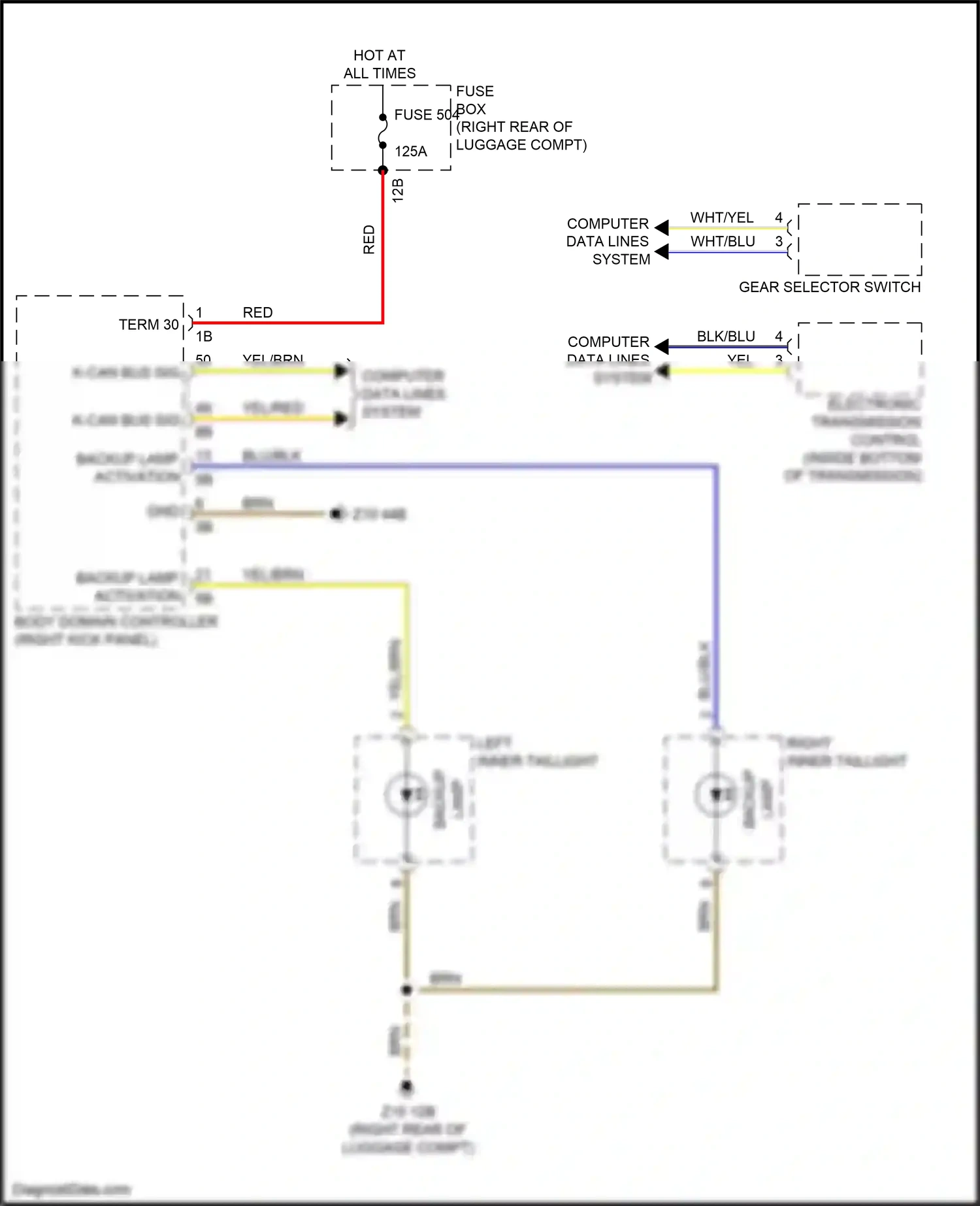 Wiring diagram gear selector switch for BMW M5 F90 facelift (2020-2024) (2 of 6)