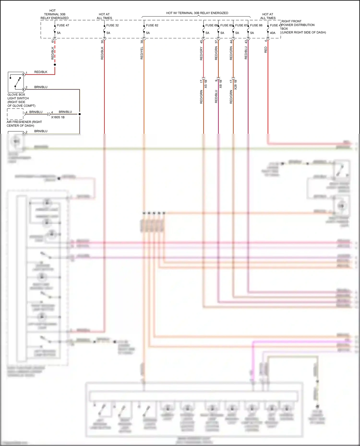 Wiring diagram interior lighting for BMW M5 F90 facelift (2020-2024) (1 of 2)