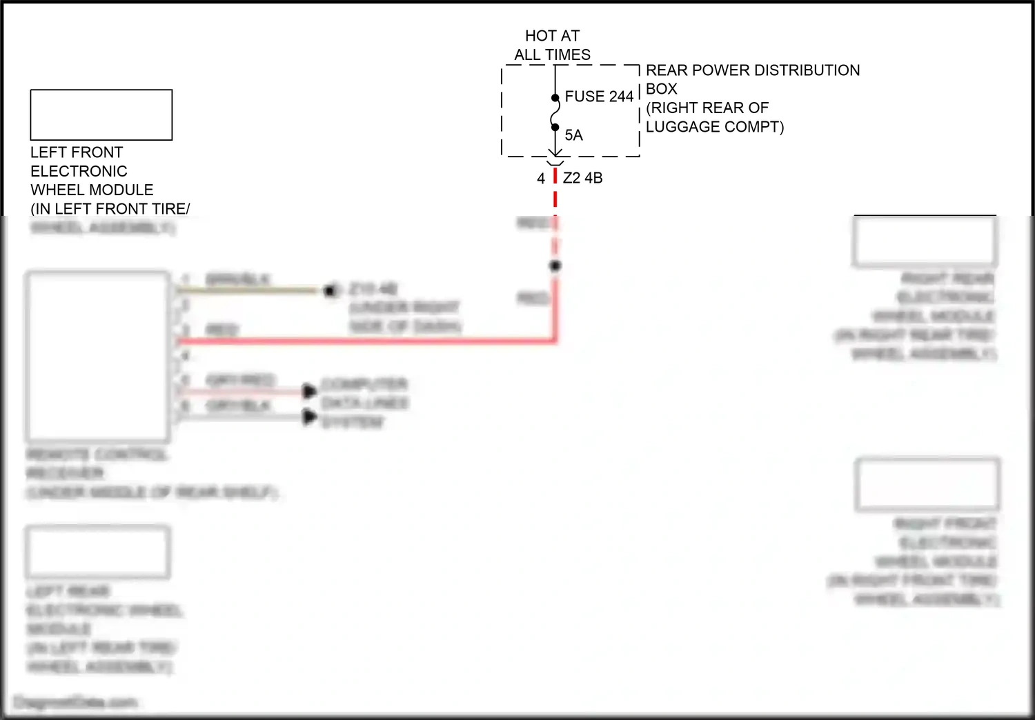 Wiring diagram left front electronic wheel module for BMW M5 F90 facelift (2020-2024) (1 of 1)