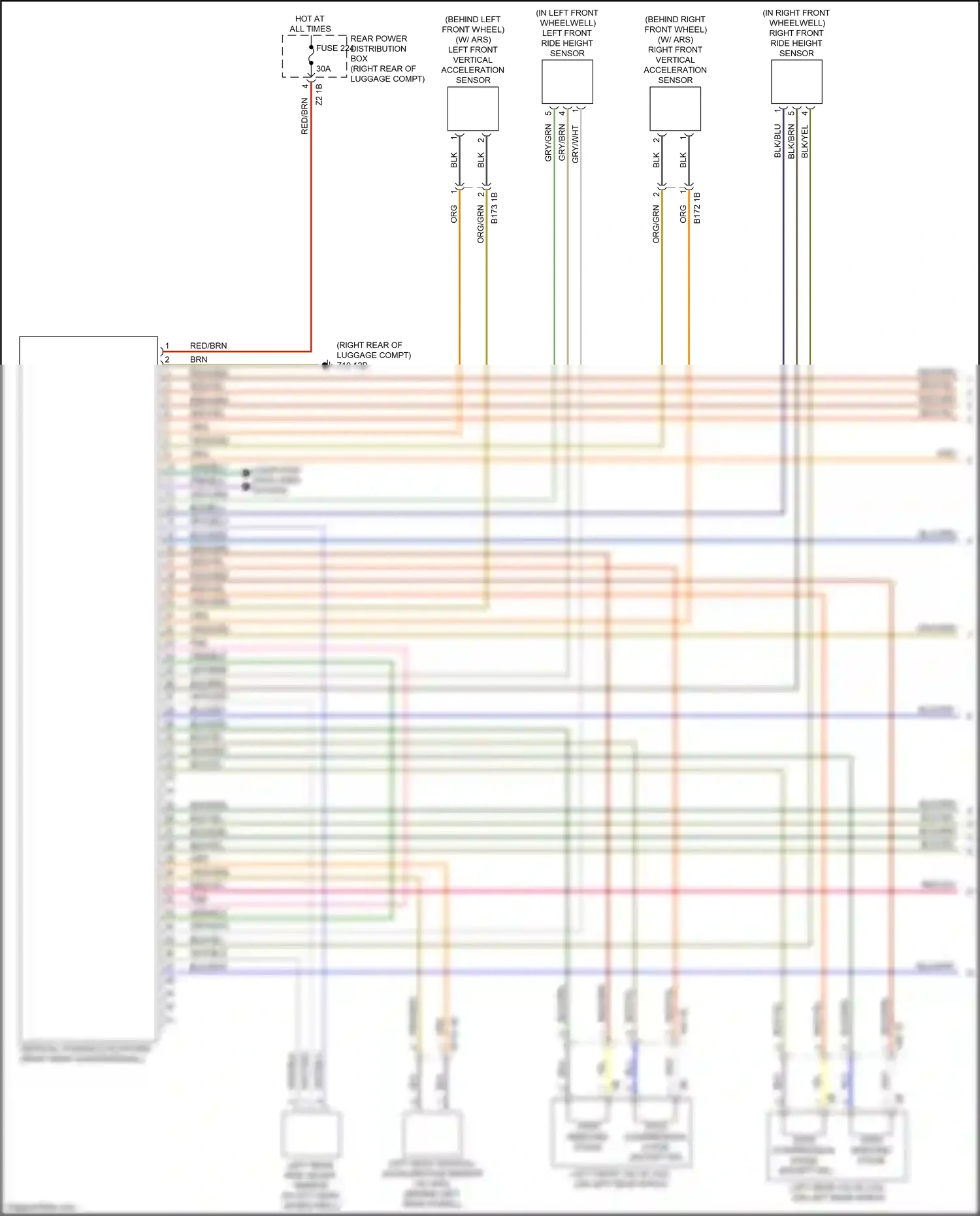 Wiring diagram left front vertical-acceleration sensor for BMW M5 F90 facelift (2020-2024) (1 of 1)