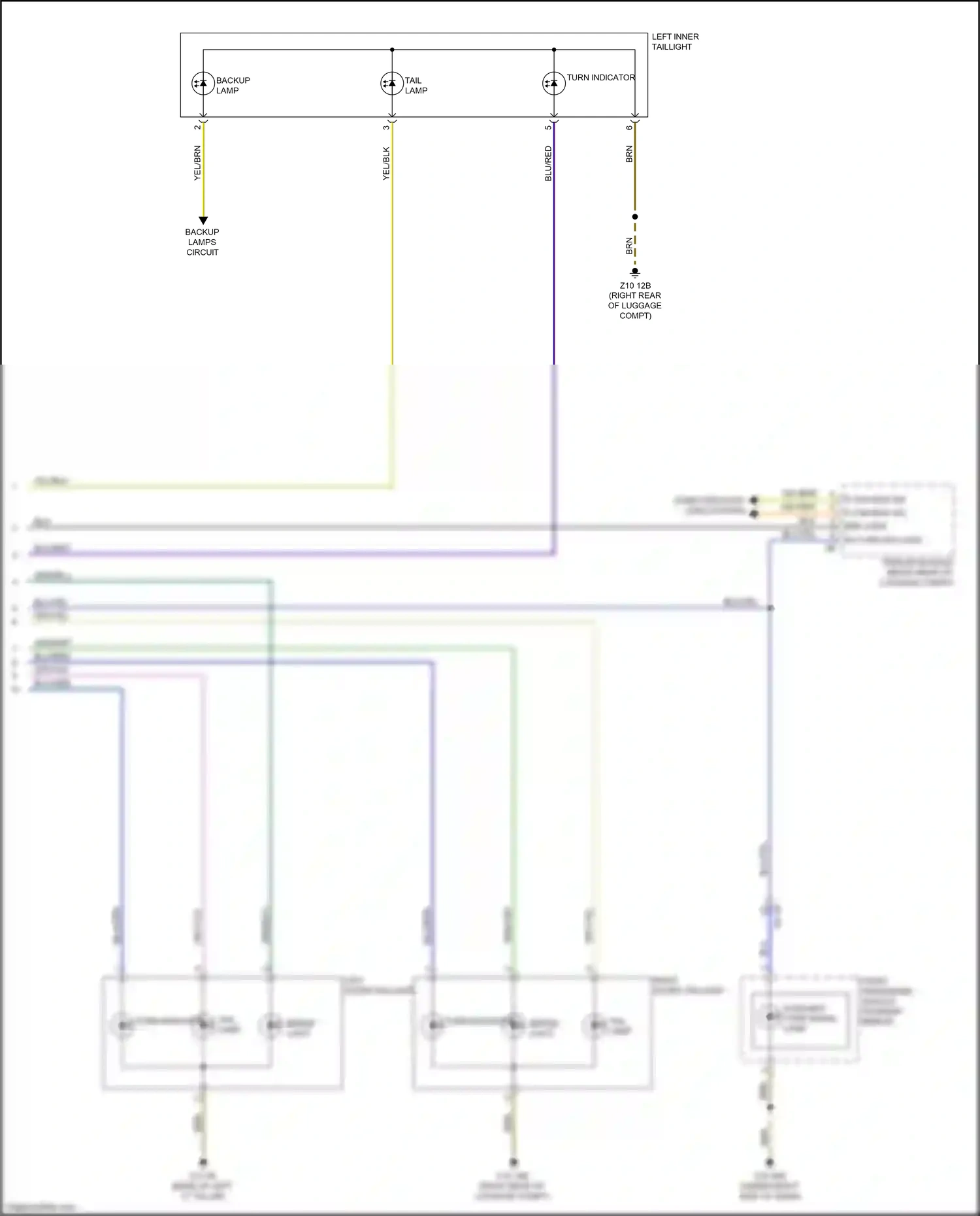 Wiring diagram left outer taillight for BMW M5 F90 facelift (2020-2024) (1 of 2)