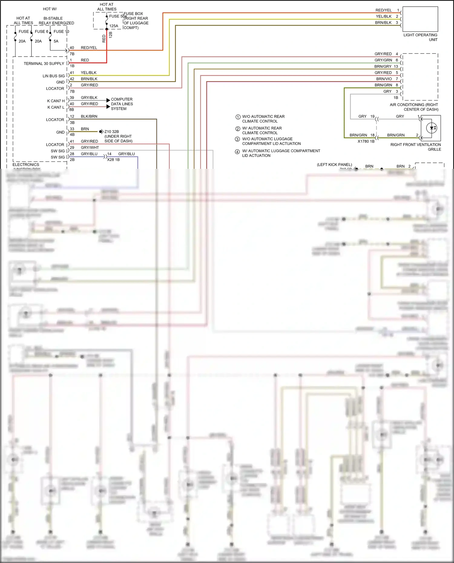 Wiring diagram light operating unit for BMW M5 F90 facelift (2020-2024) (4 of 5)
