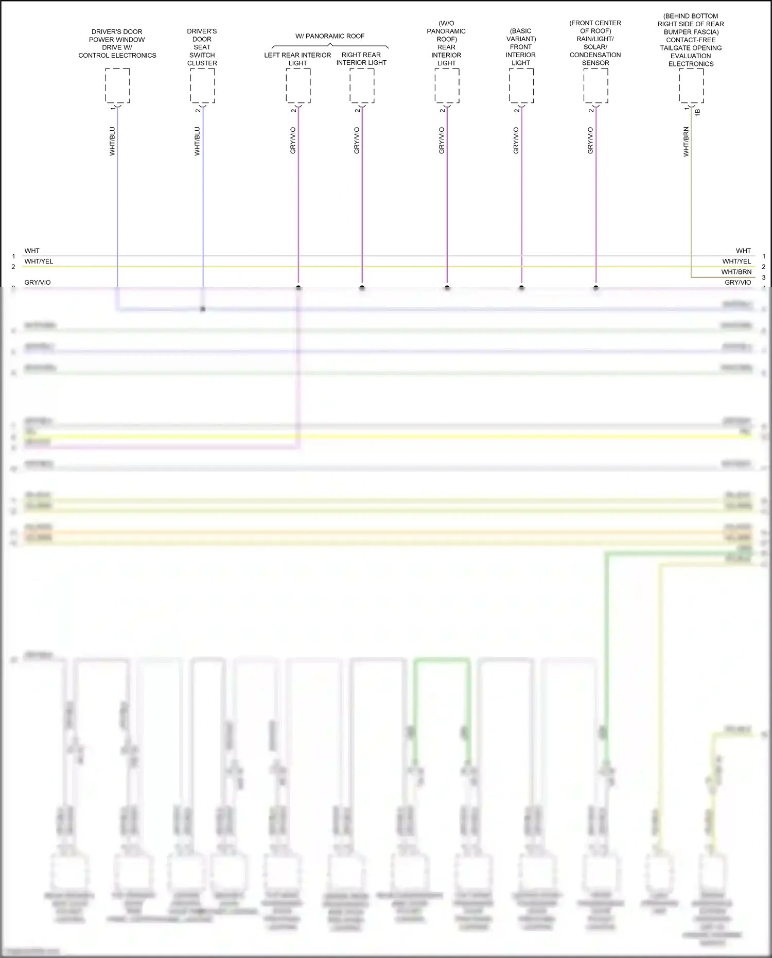 Wiring diagram rain/light/ solar condensation sensor for BMW M5 F90 facelift (2020-2024) (2 of 3)