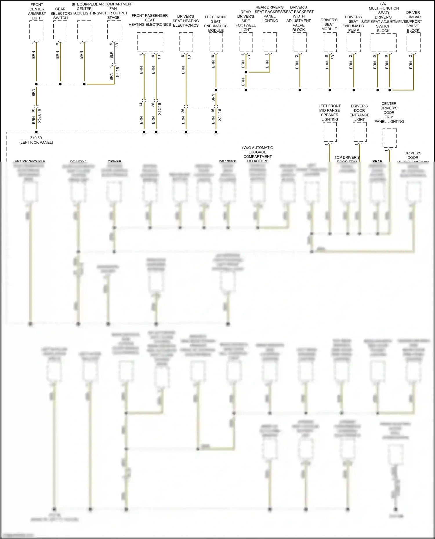 Wiring diagram rear driver's side automatic soft close system drive for BMW M5 F90 facelift (2020-2024) (1 of 1)
