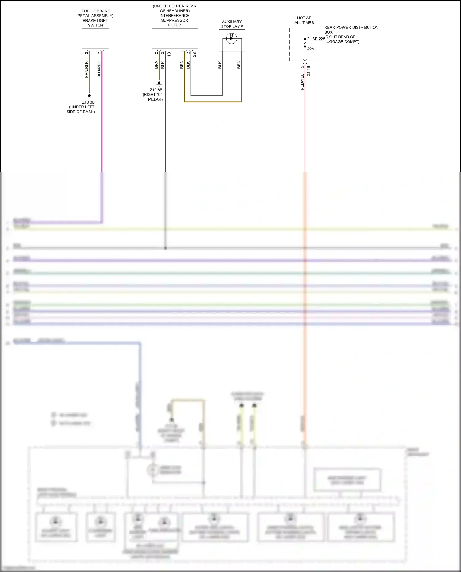 Wiring diagram right frontal light electronics for BMW M5 F90 facelift (2020-2024) (1 of 2)