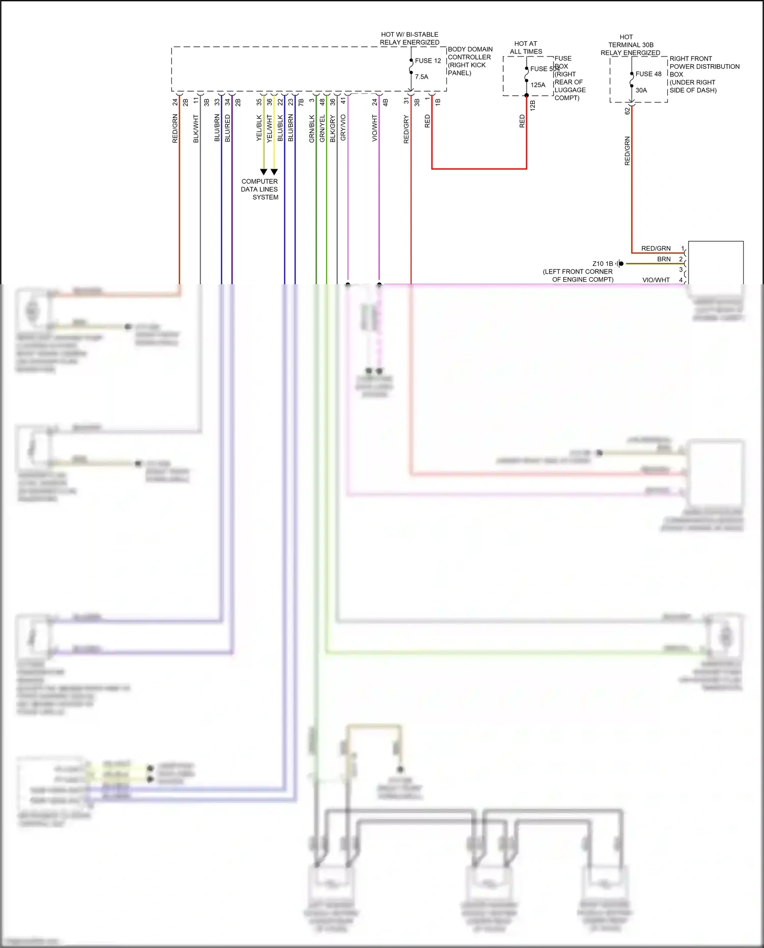 Wiring diagram washer fluid level sensor for BMW M5 F90 facelift (2020-2024) (2 of 2)