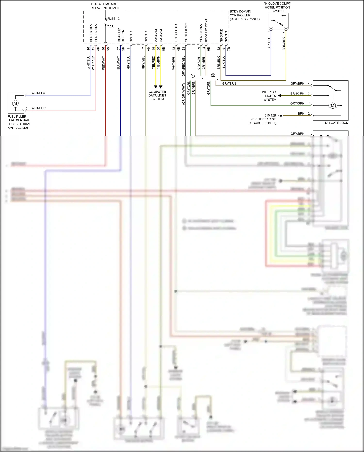 Wiring diagram w/o automatic soft closing for BMW M5 F90 facelift (2020-2024) (1 of 1)