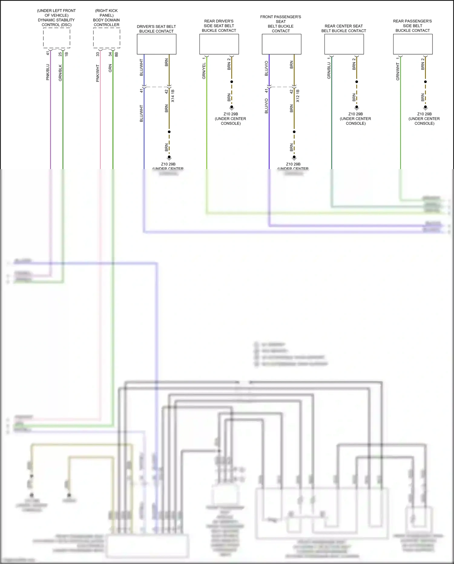 Wiring diagram w/o extendable thigh support for BMW M5 F90 facelift (2020-2024) (3 of 3)