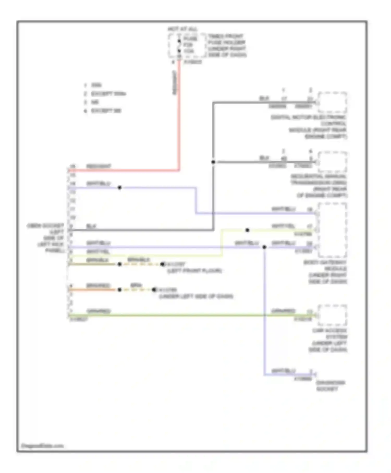 M6 BMW E63/E64 (2005-2010): Data link connector circuit