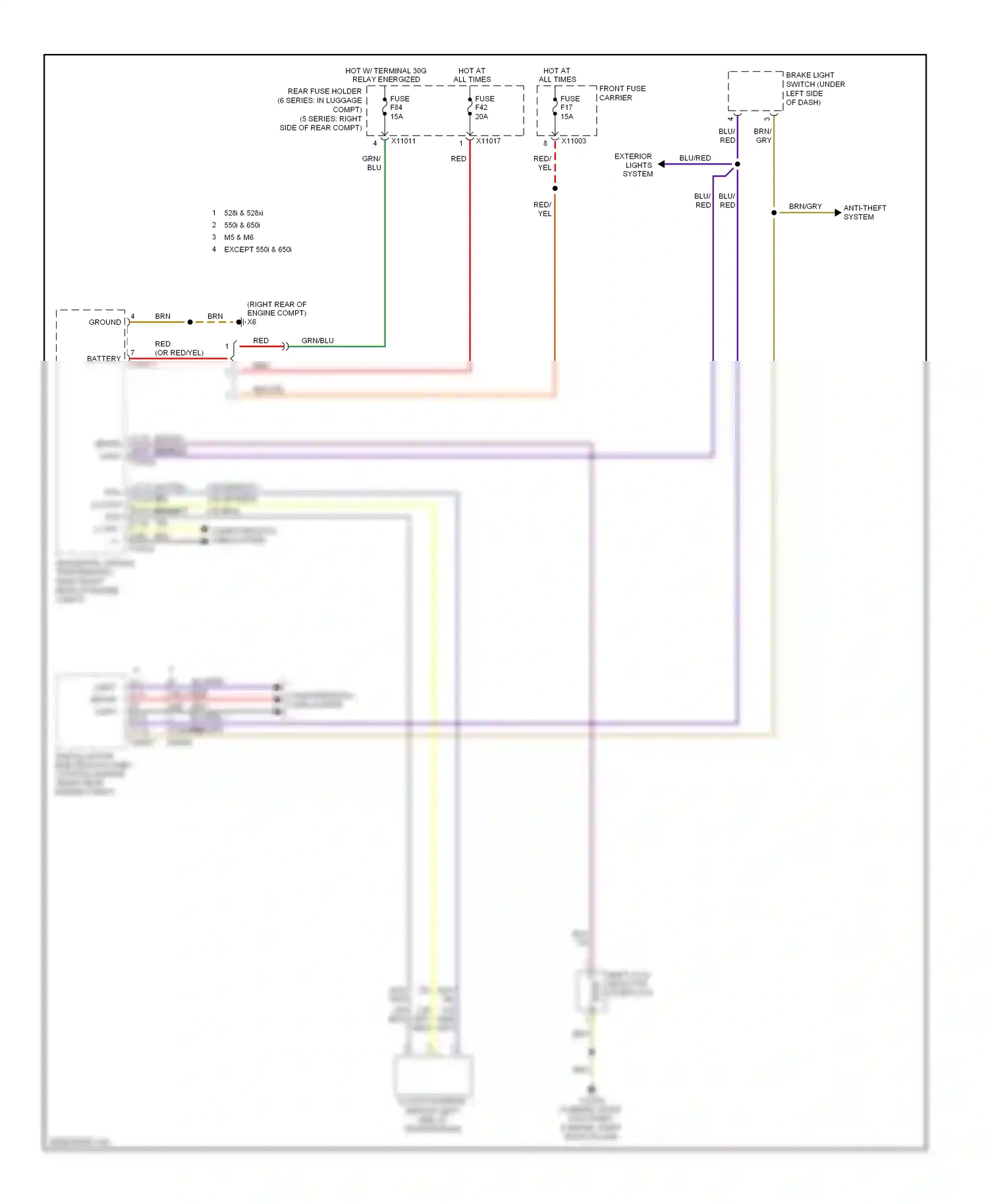BMW M6 E63/E64 (2005-2010) digital motor electronics (dme) control module (right rear engine compt) wiring diagram  (1 of 7)
