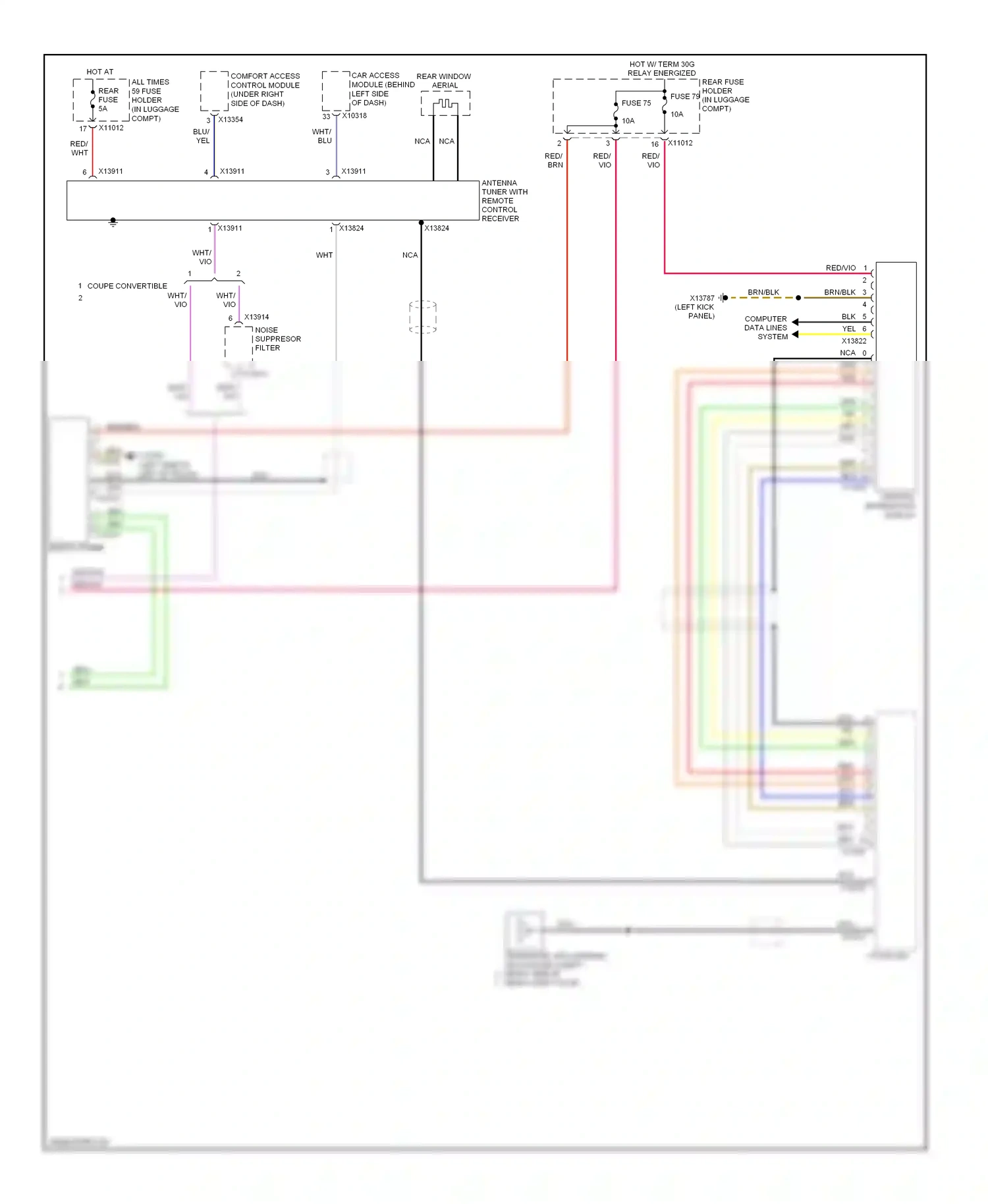 BMW M6 E63/E64 (2005-2010) display wiring diagram  (1 of 2)