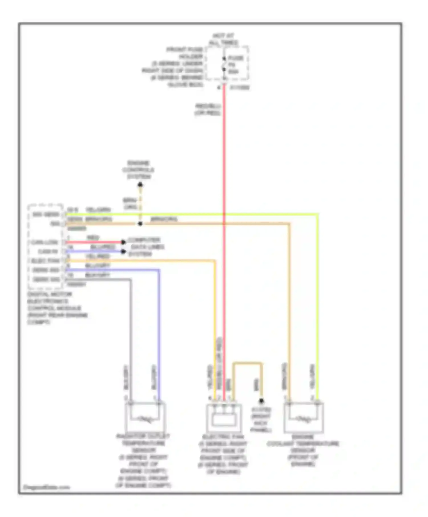 Wiring diagram engine controls system for BMW M6 E63/E64 (2005-2010)