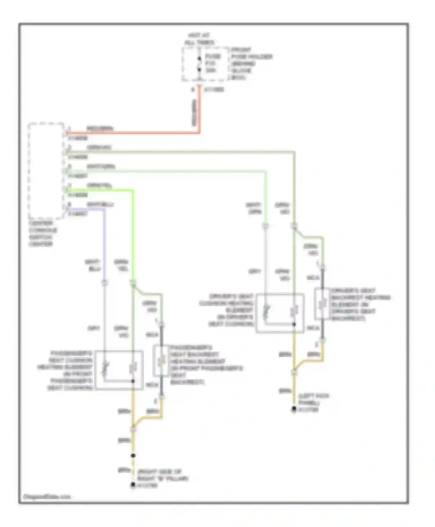 Wiring diagram grn/yel for BMW M6 E63/E64 (2005-2010)
